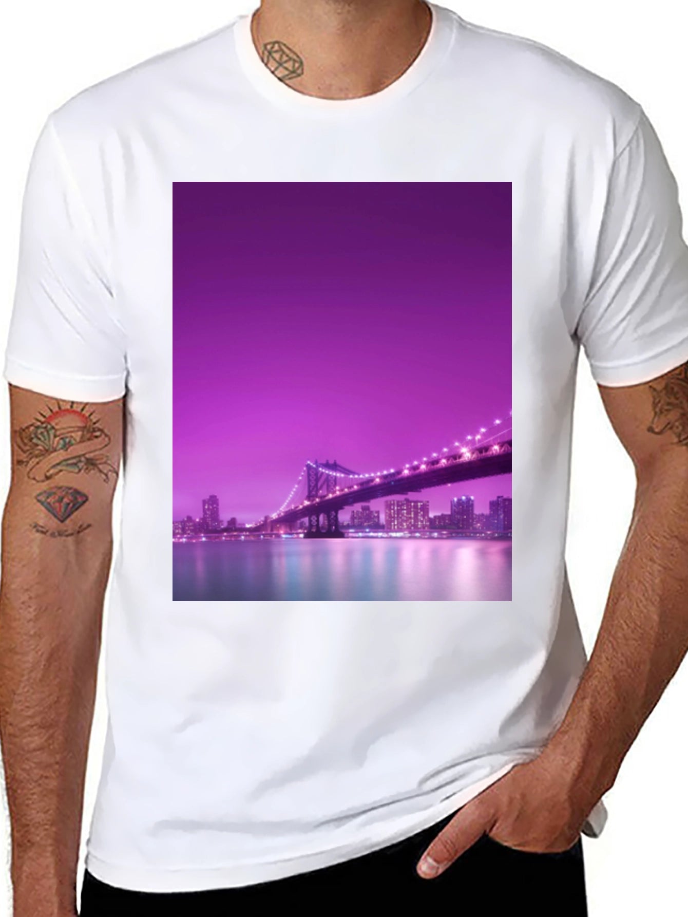 Night City Bridge Graphic Tee