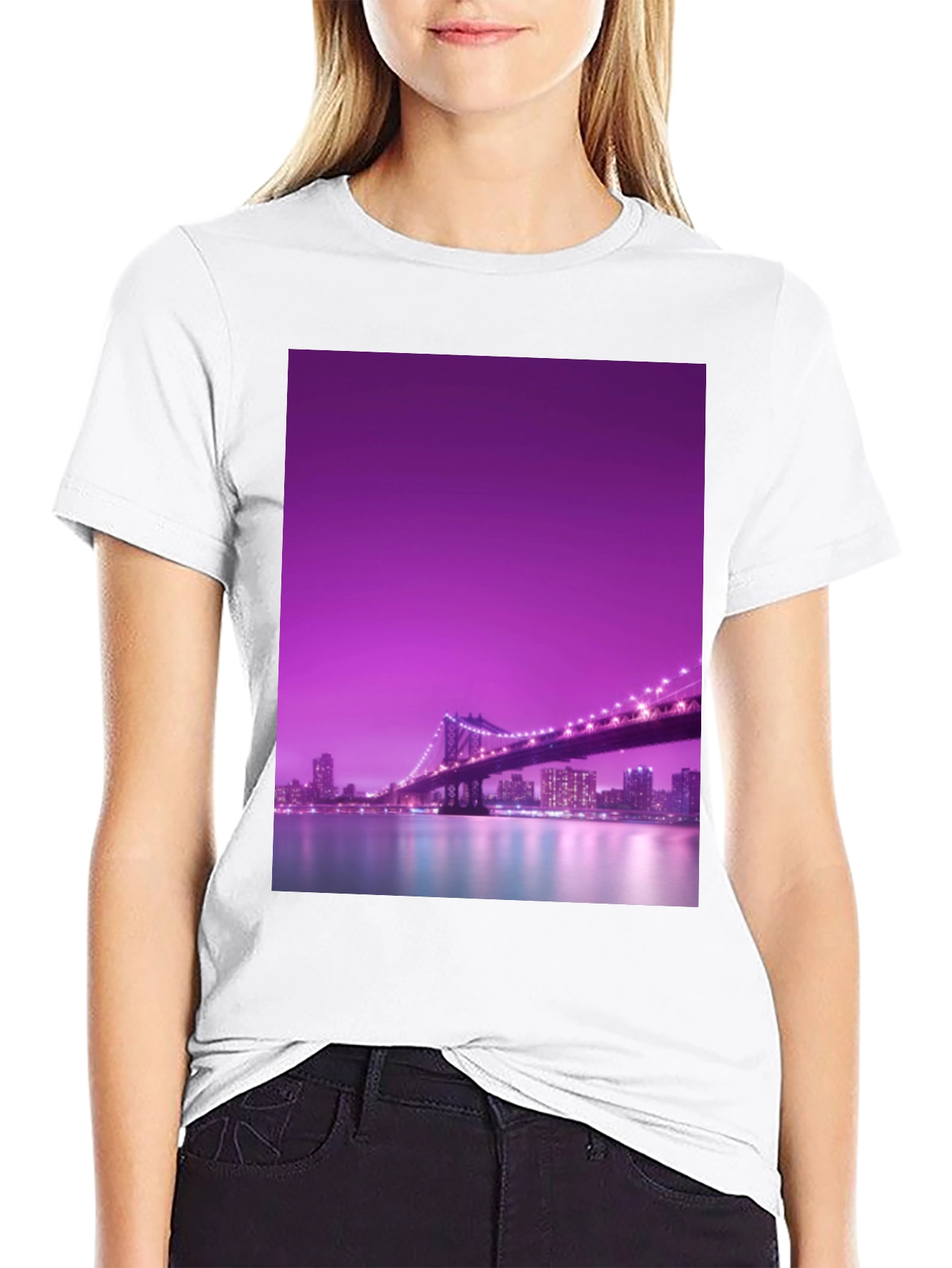 Night City Bridge Graphic Tee