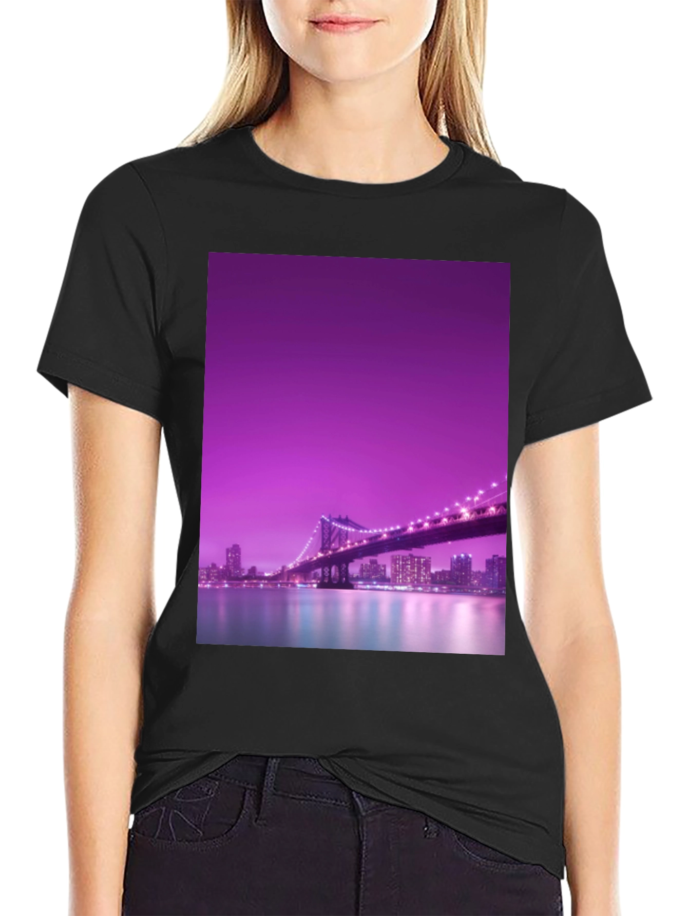 Night City Bridge Graphic Tee