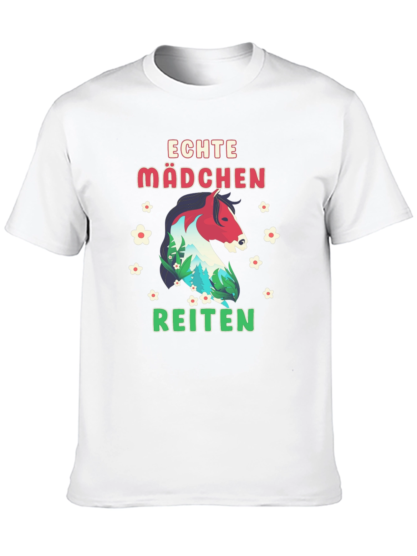 Echte Mädchen Reiten Horse Graphic Tee