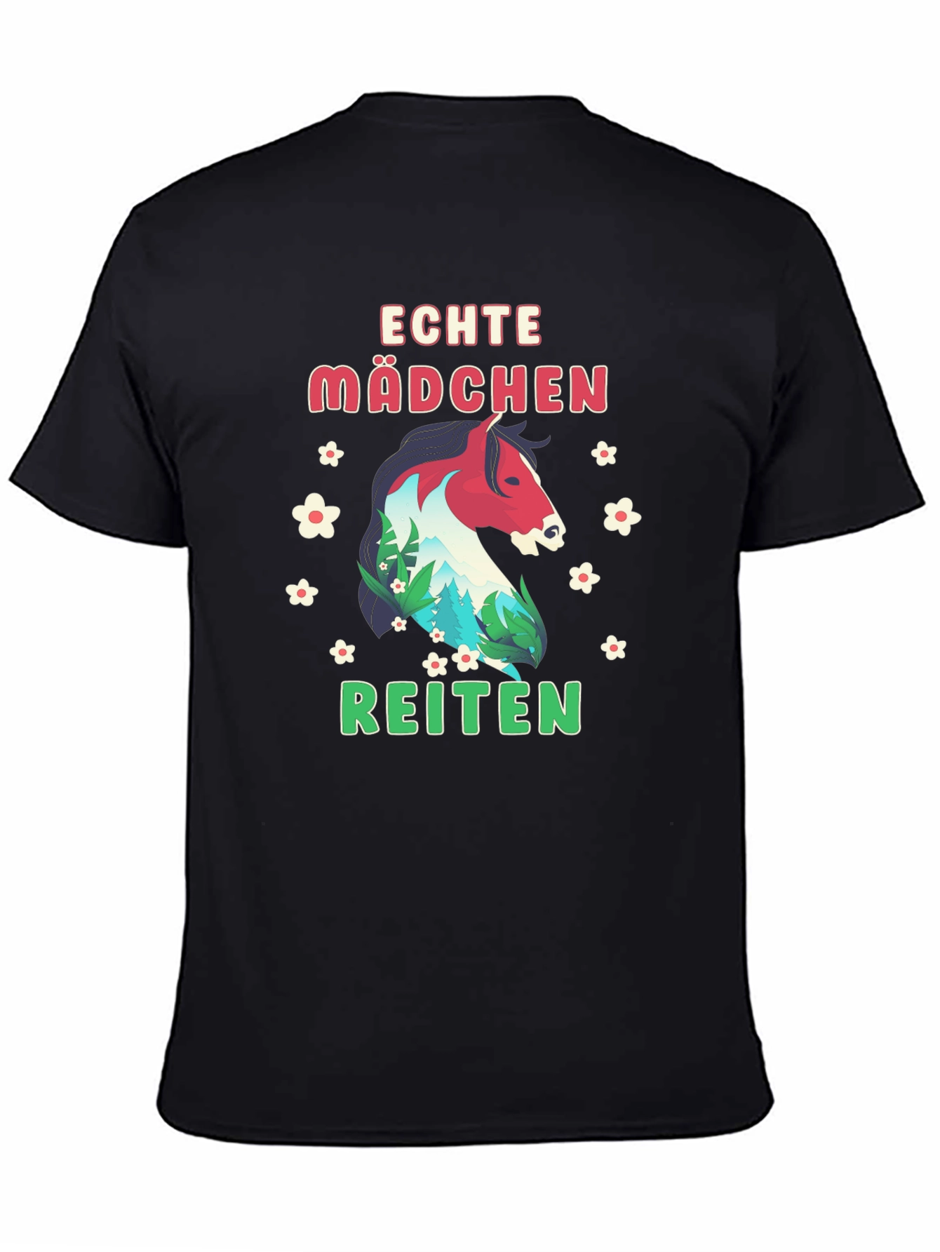 Echte Mädchen Reiten Horse Graphic Tee