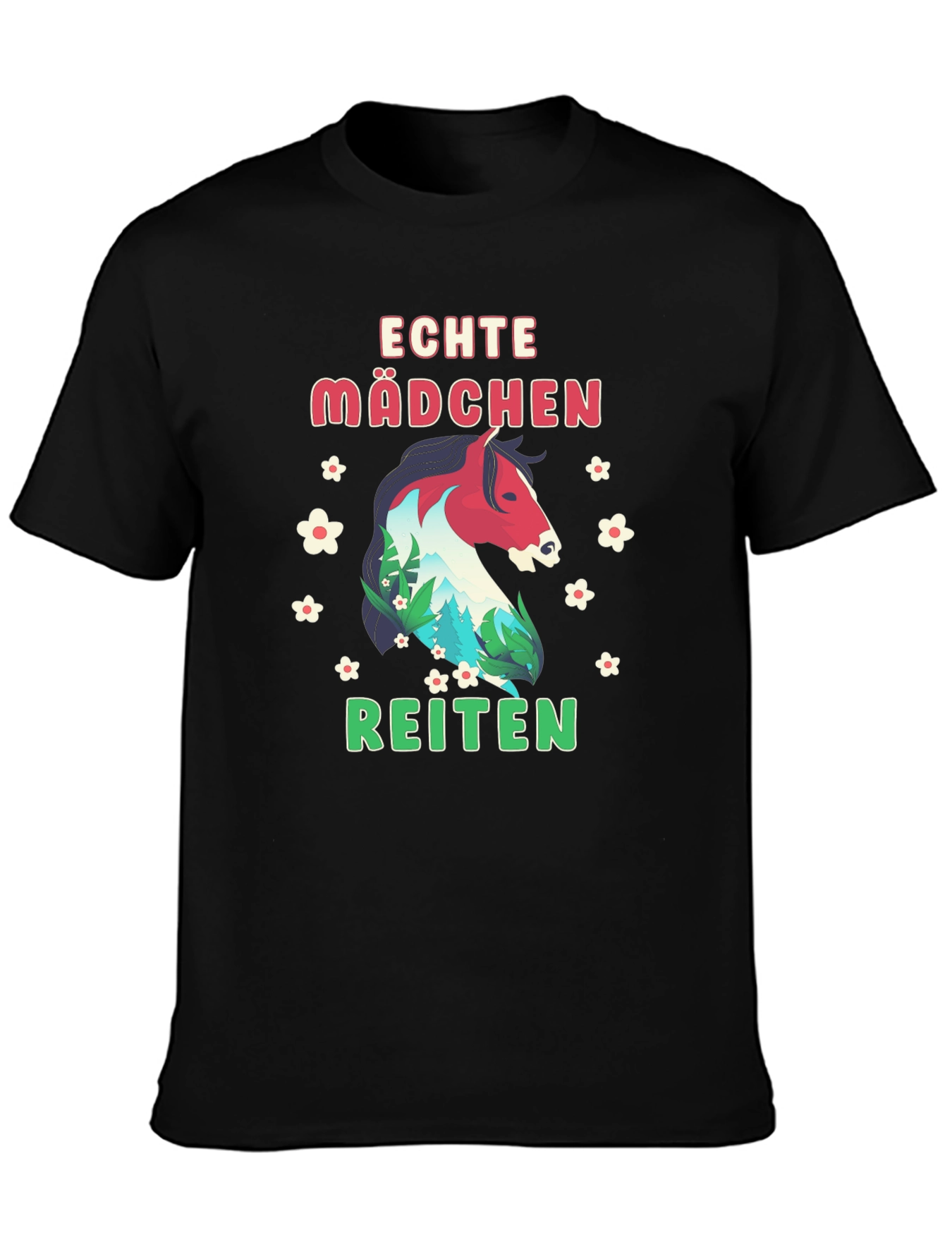 Echte Mädchen Reiten Horse Graphic Tee