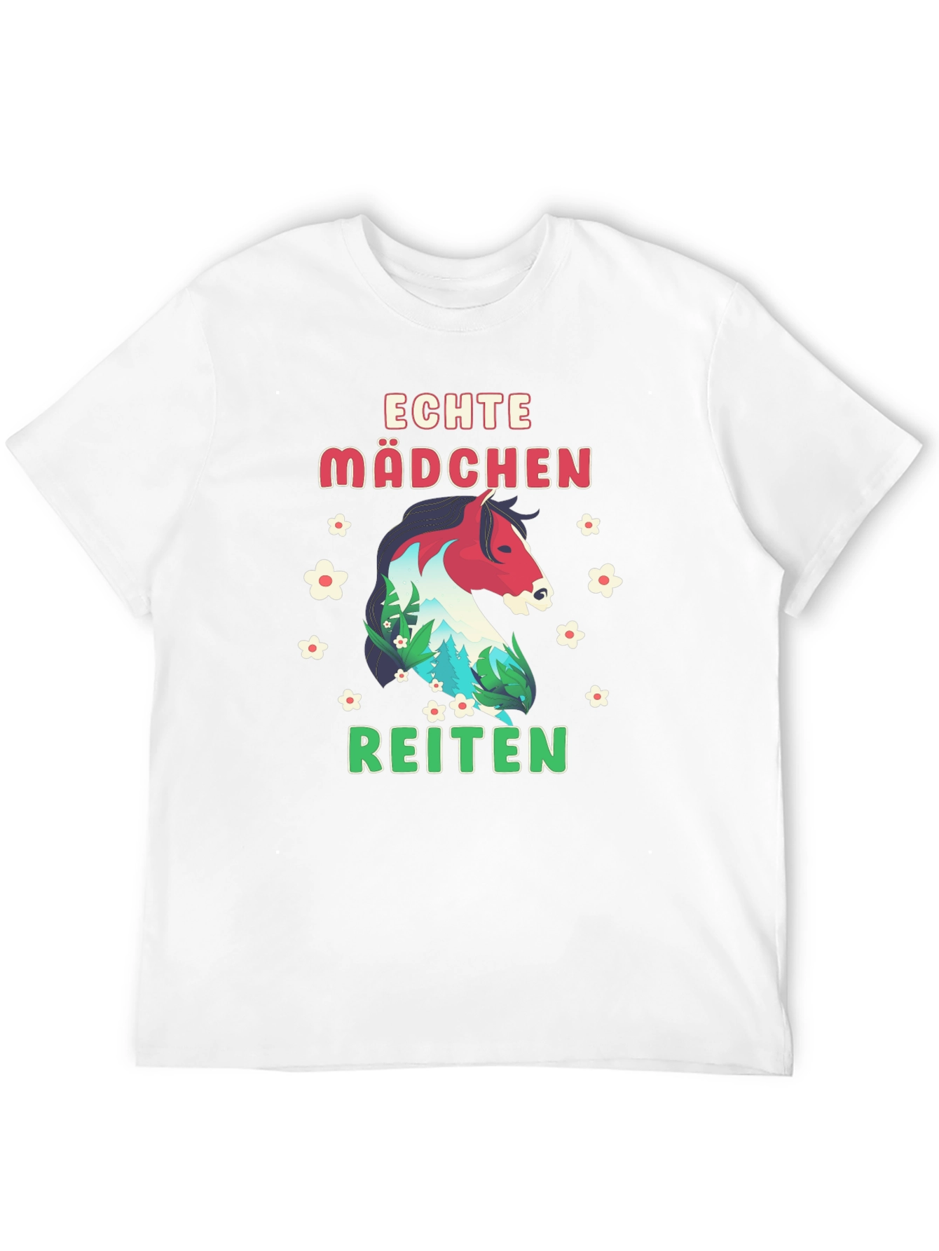 Echte Mädchen Reiten Horse Graphic Tee