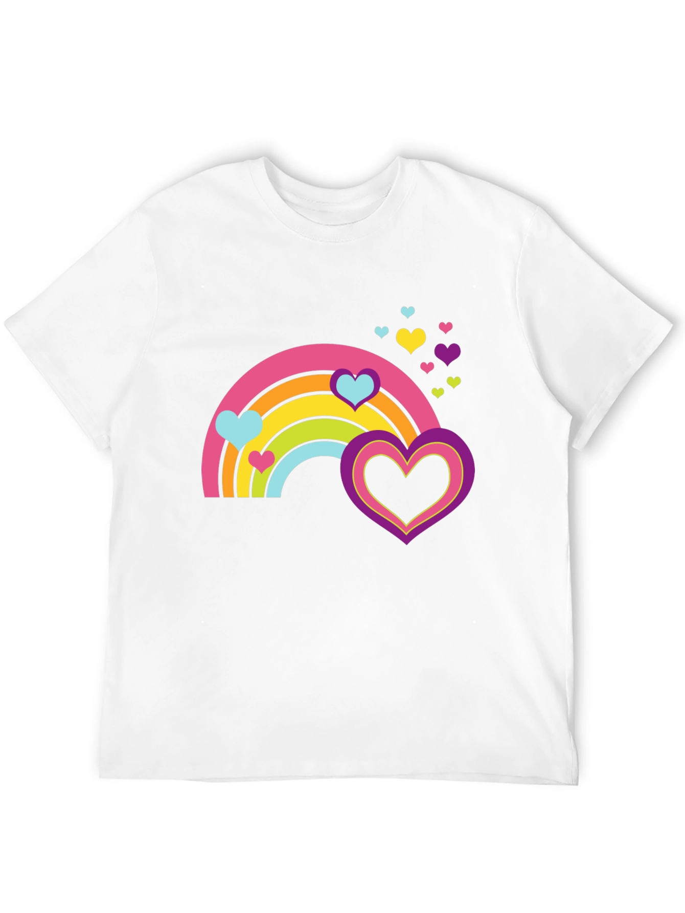 Rainbow Hearts Graphic Tee - Black