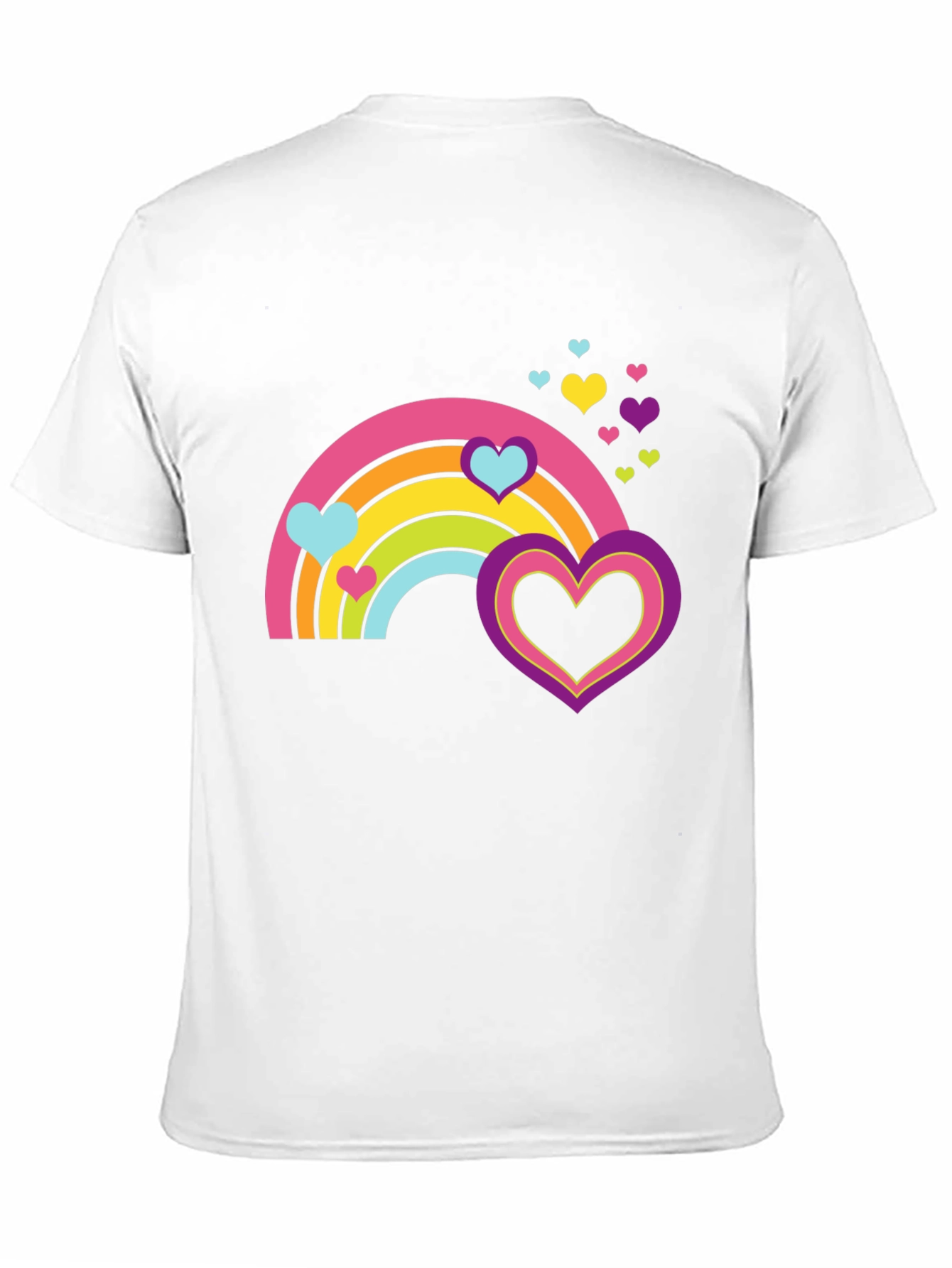 Rainbow Hearts Graphic Tee - Black
