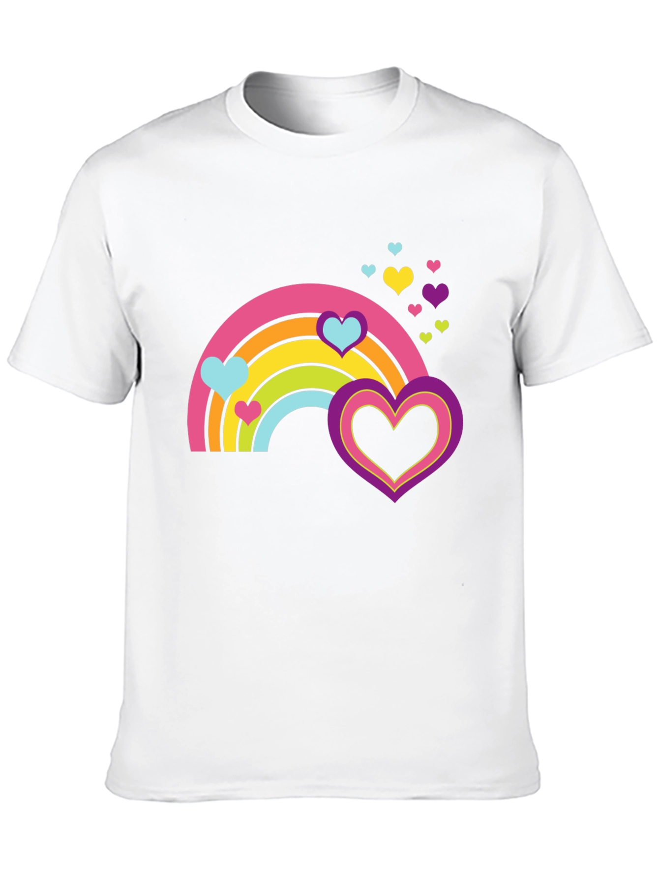 Rainbow Hearts Graphic Tee - Black