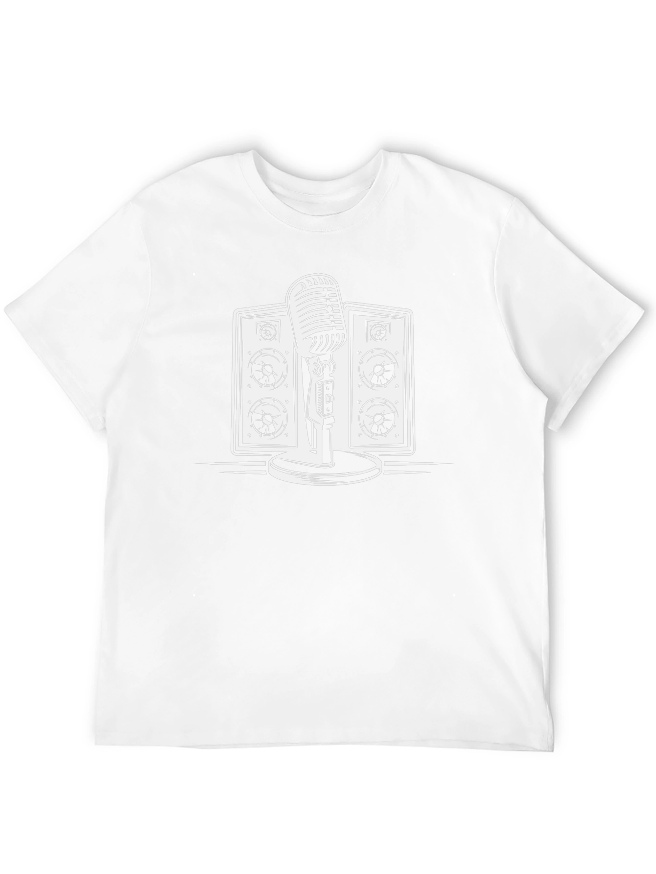 Retro Microphone & Speaker Graphic Tee - Classic Style