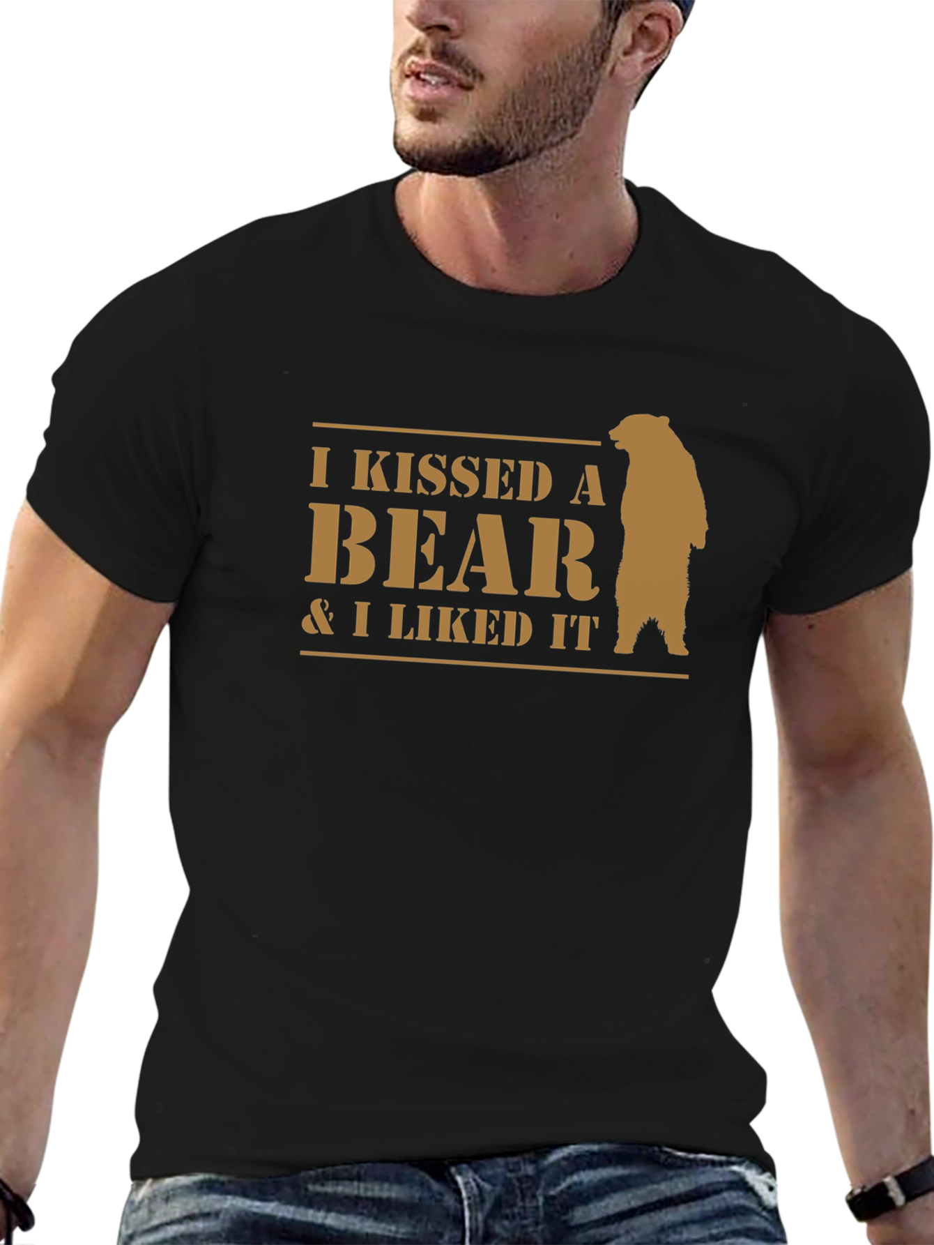 I Kissed a Bear T-Shirt - Funny Novelty Tee