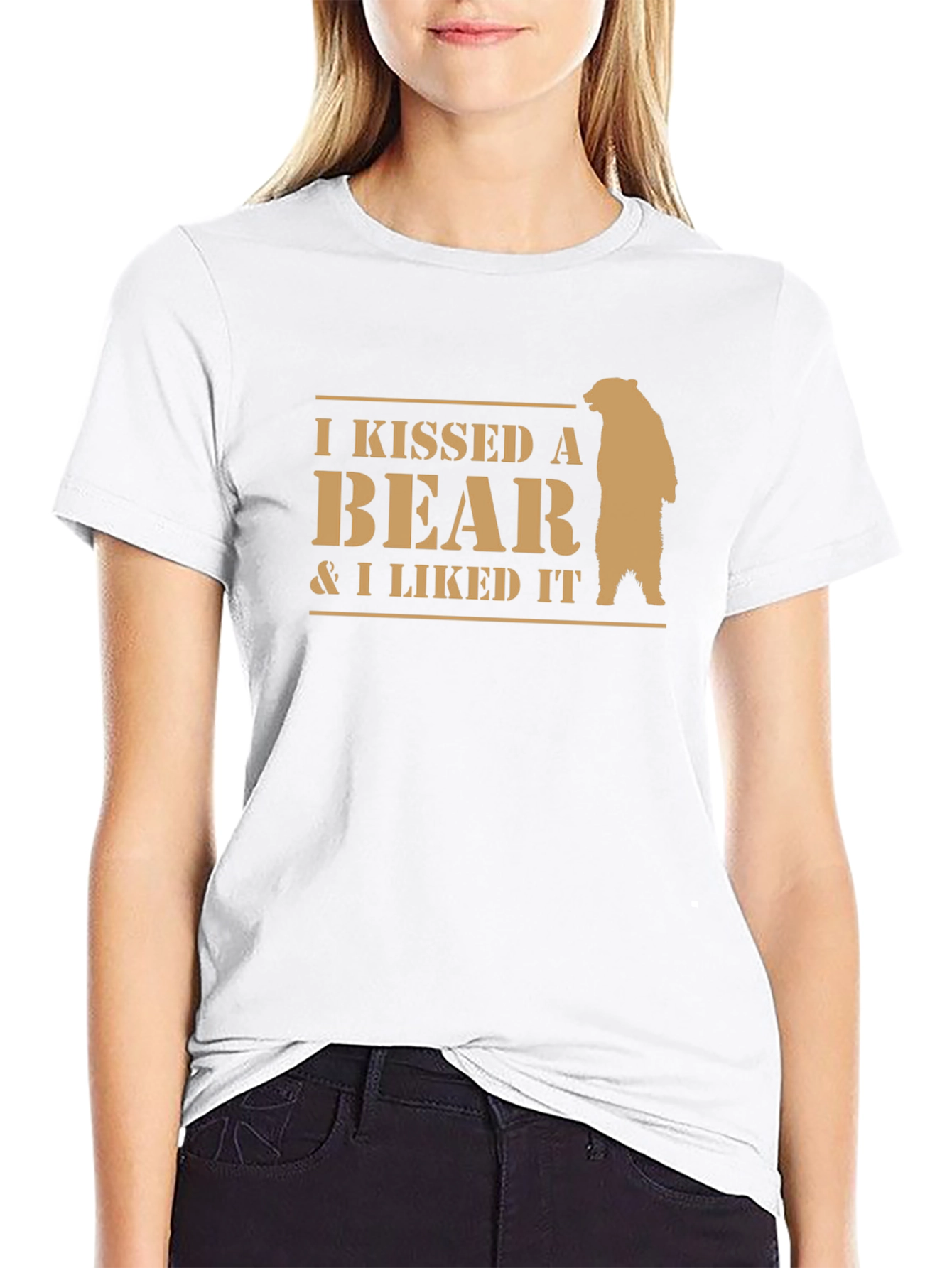 I Kissed a Bear T-Shirt - Funny Novelty Tee