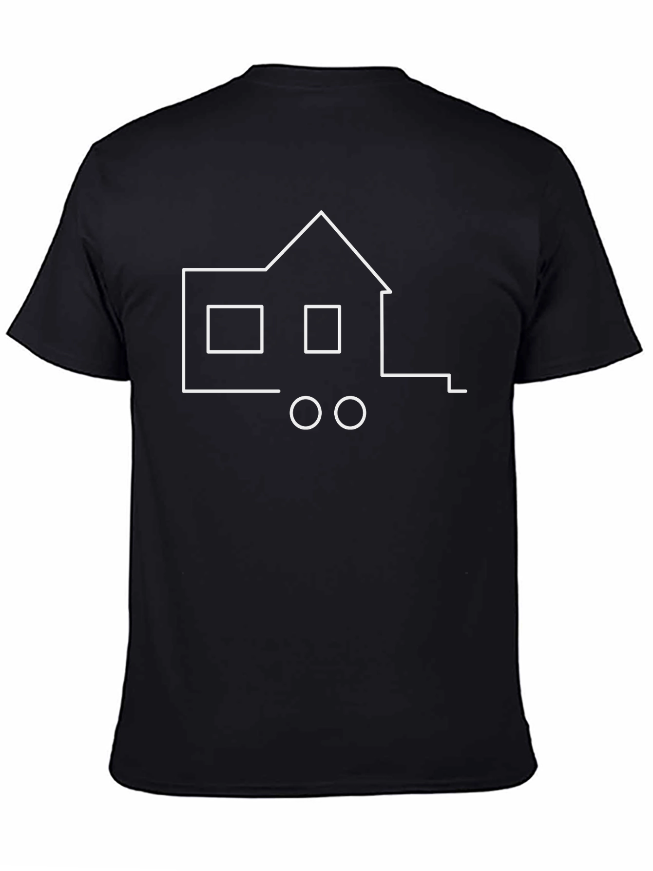 Minimalist House Graphic T-Shirt - Black