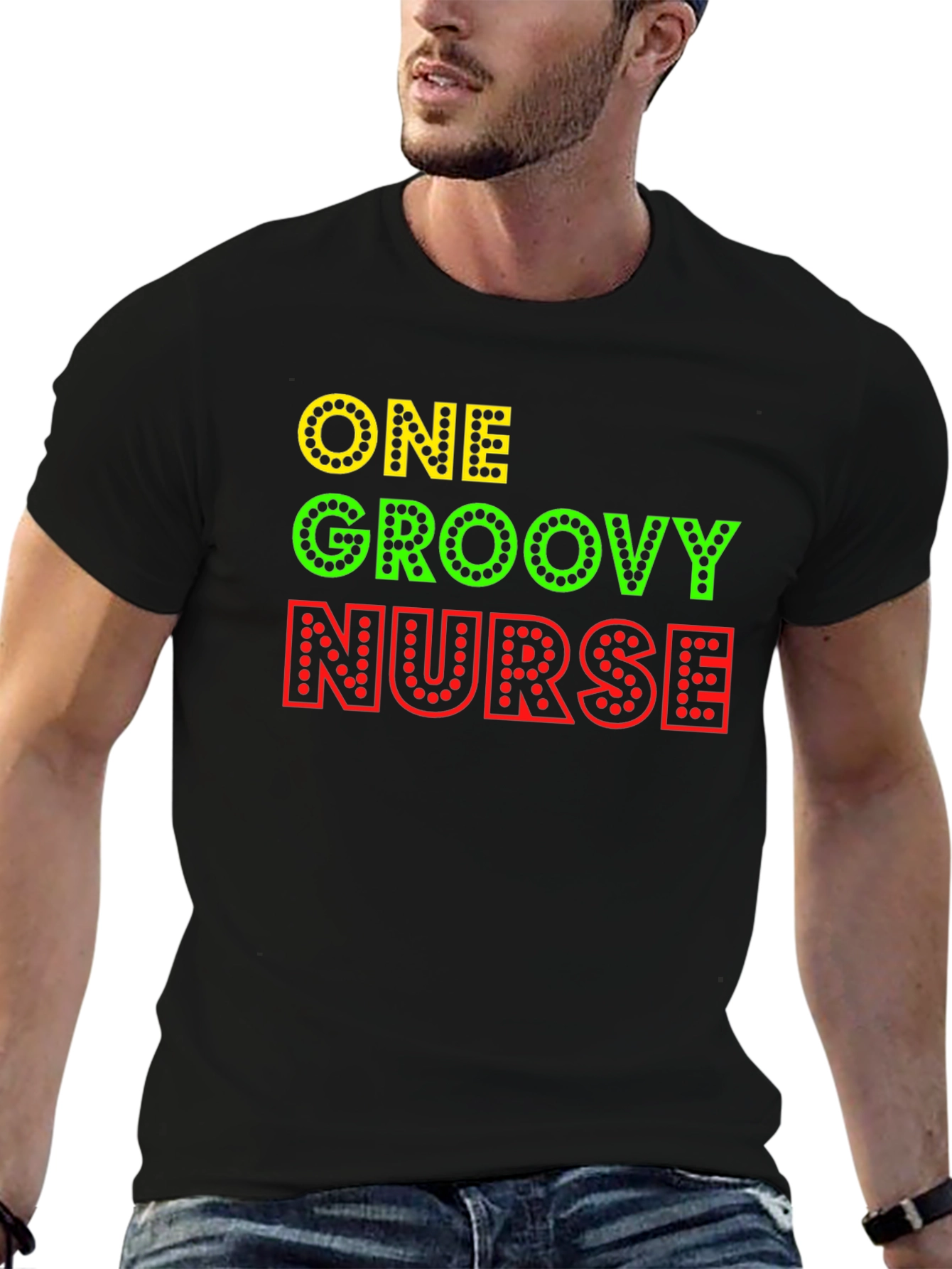One Groovy Nurse Graphic T-Shirt