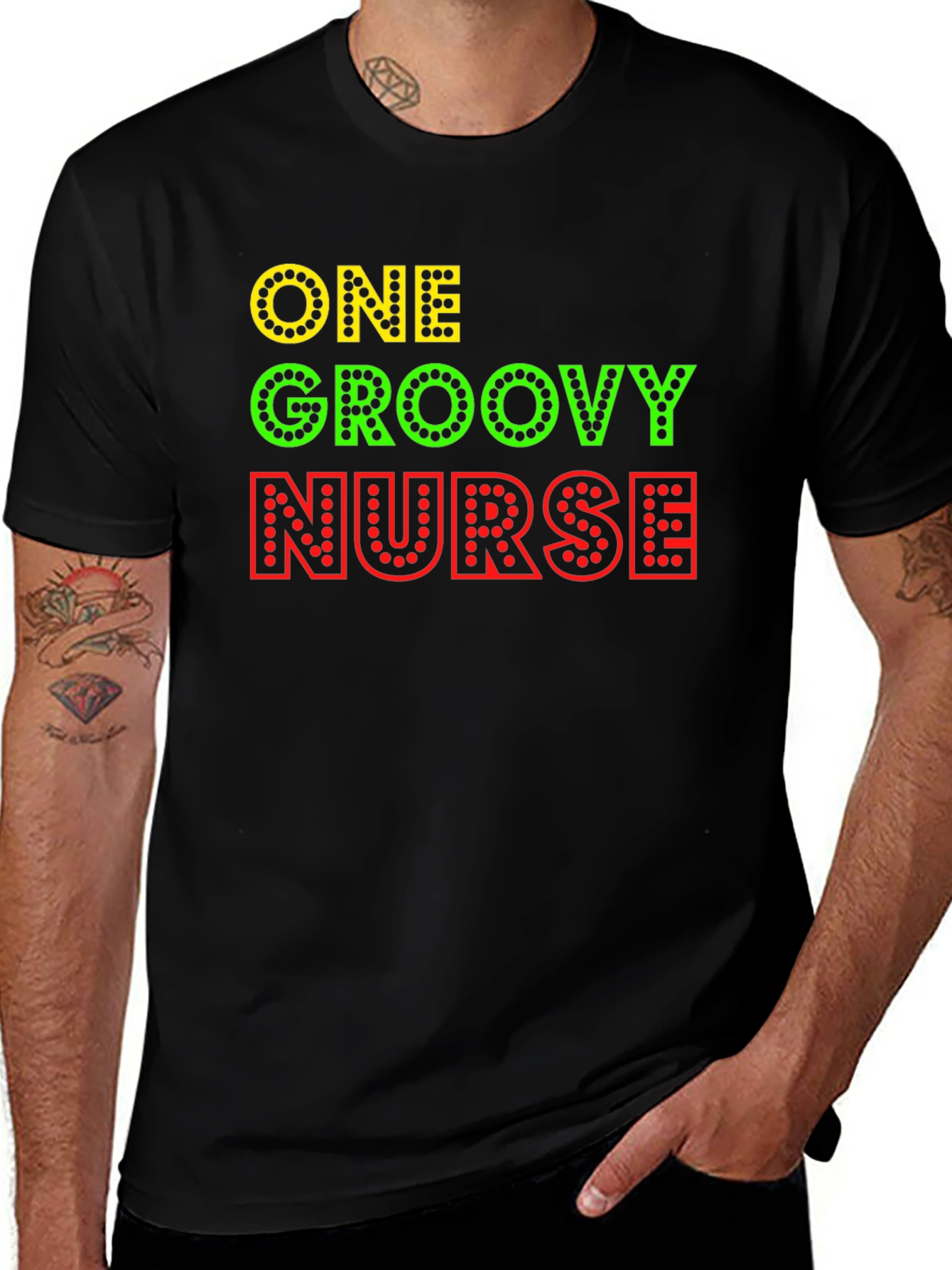 One Groovy Nurse Graphic T-Shirt