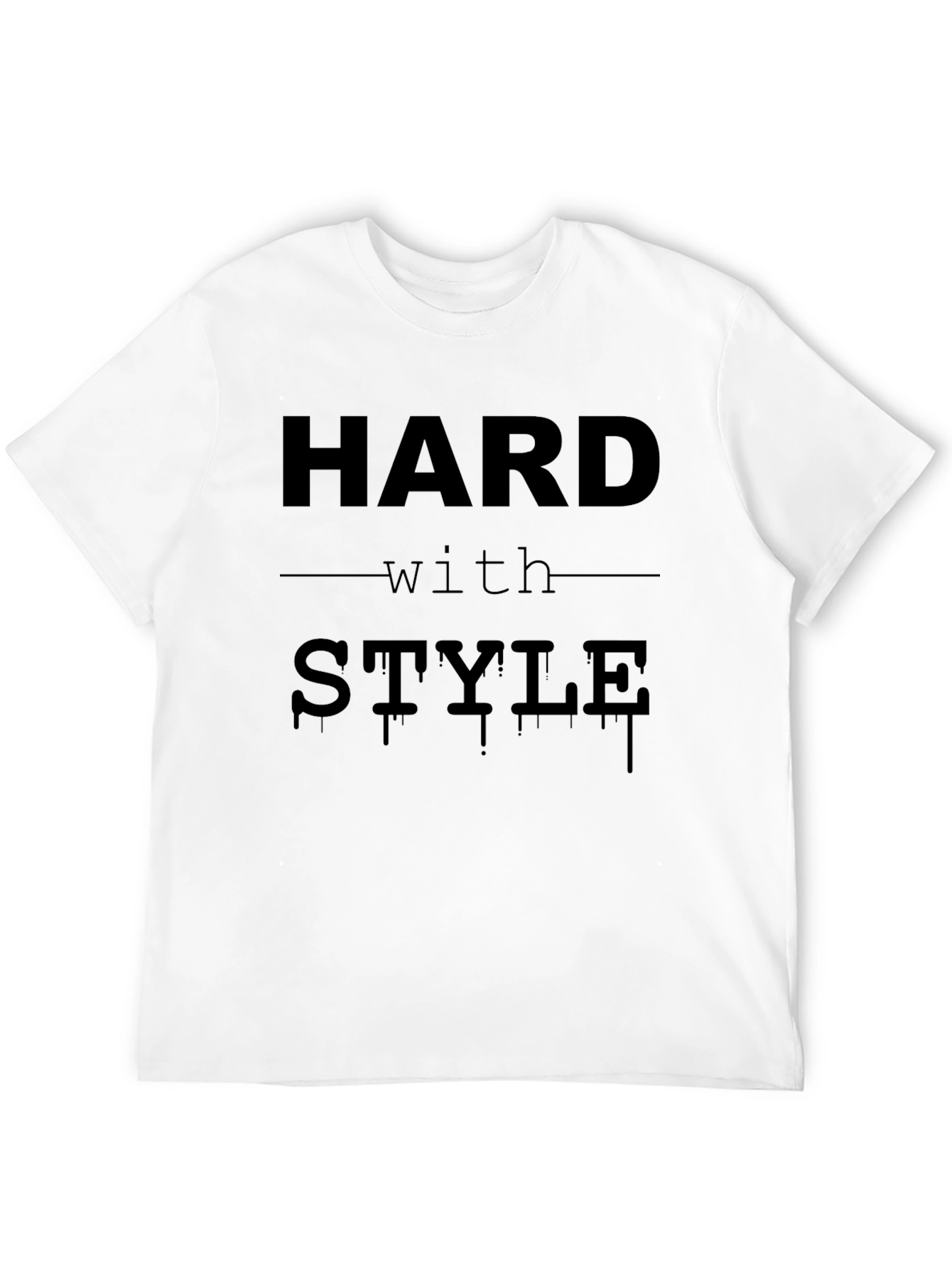 Hard with Style Mens Black Graphic T-Shirt