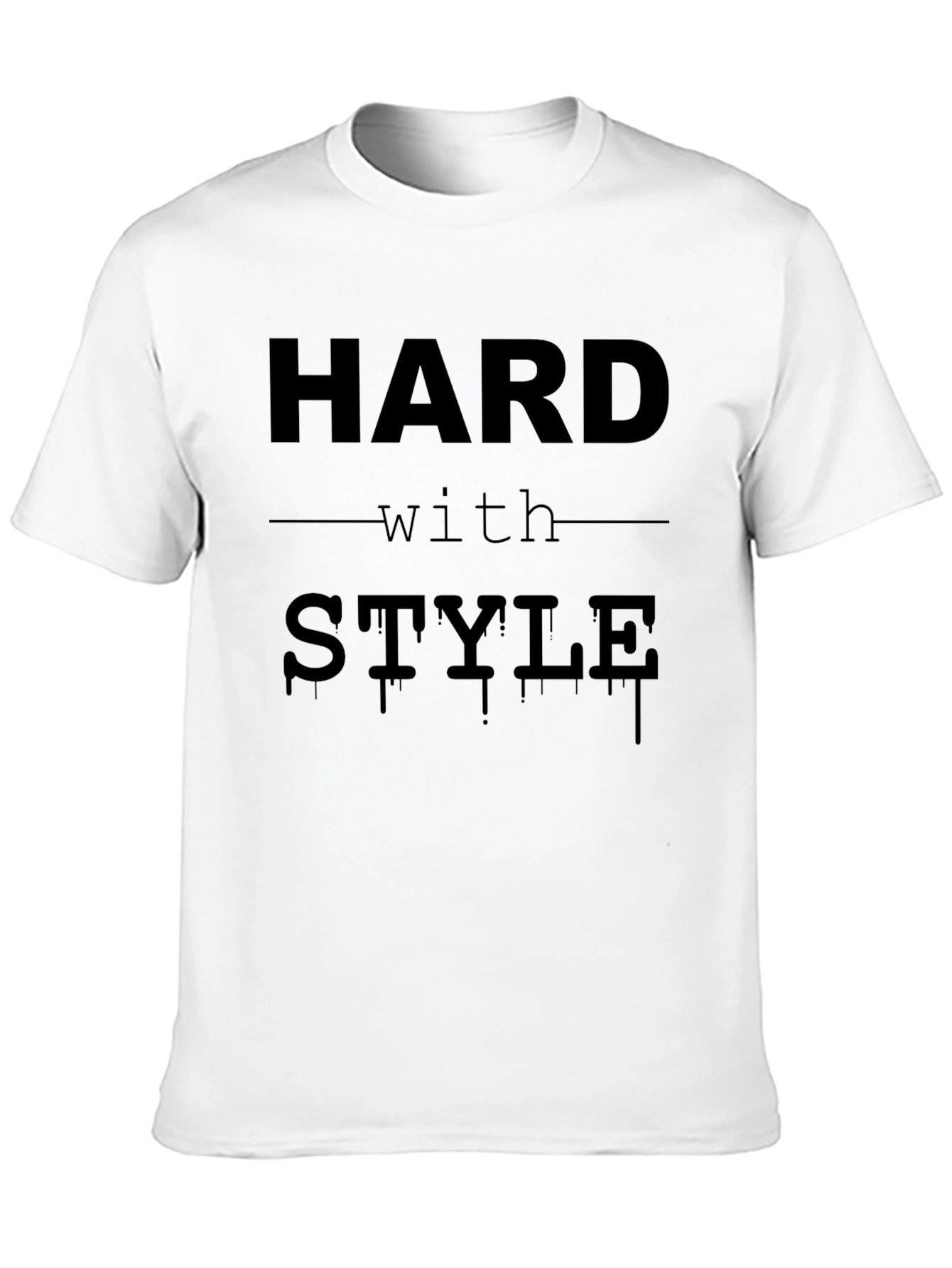 Hard with Style Mens Black Graphic T-Shirt