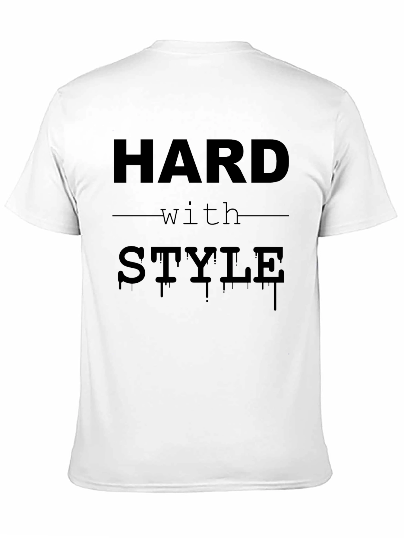 Hard with Style Mens Black Graphic T-Shirt