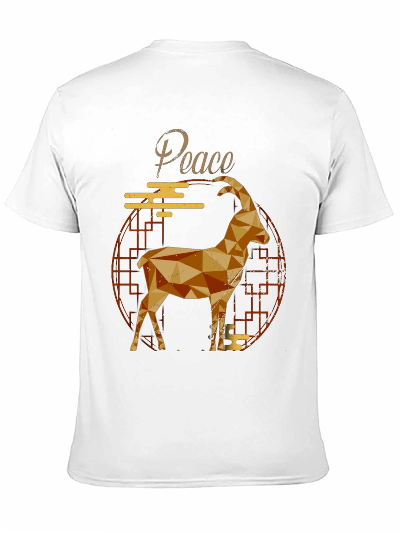 Geometric Goat Graphic Tee - Peace Symbol Shirt