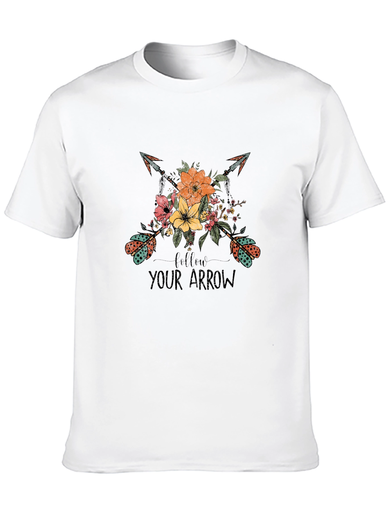 Follow Your Arrow Graphic Tee - Trendy Black T-Shirt