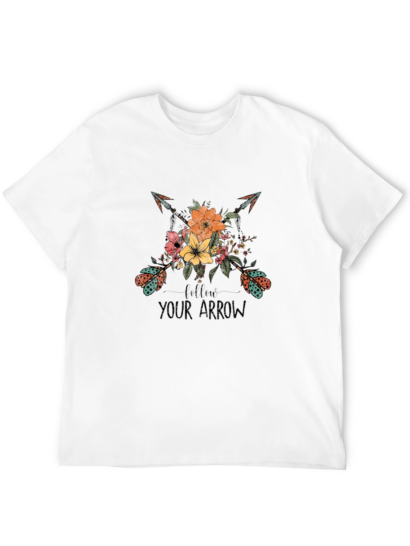 Follow Your Arrow Graphic Tee - Trendy Black T-Shirt