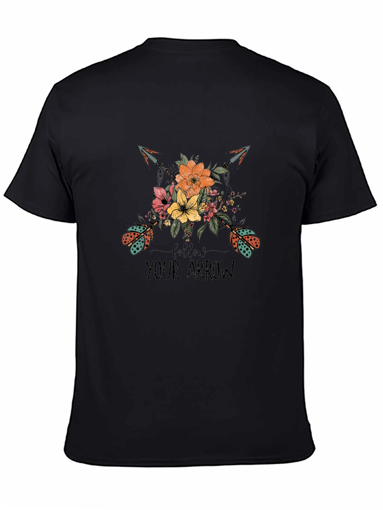Follow Your Arrow Graphic Tee - Trendy Black T-Shirt