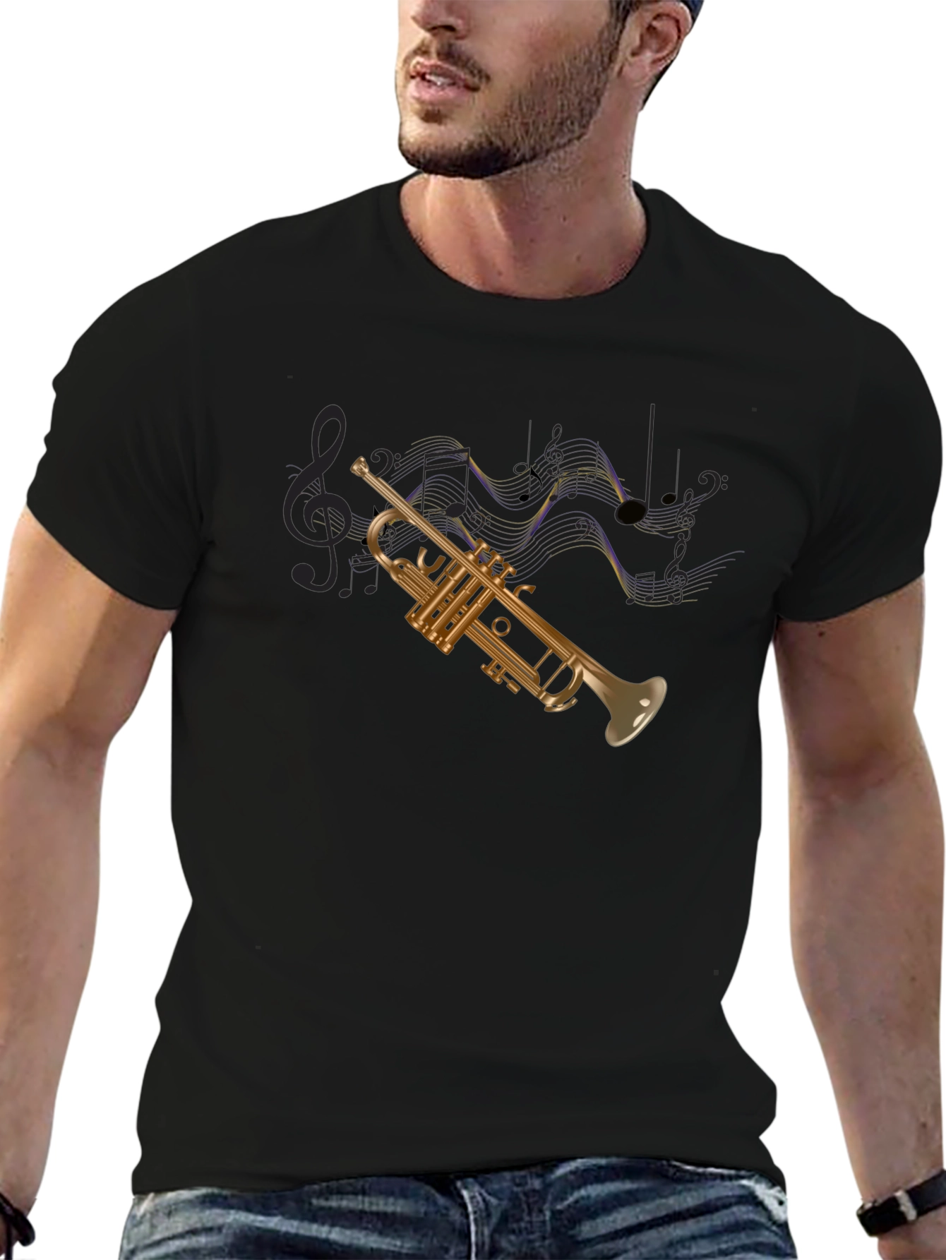 Trumpet Graphic Black T-Shirt
