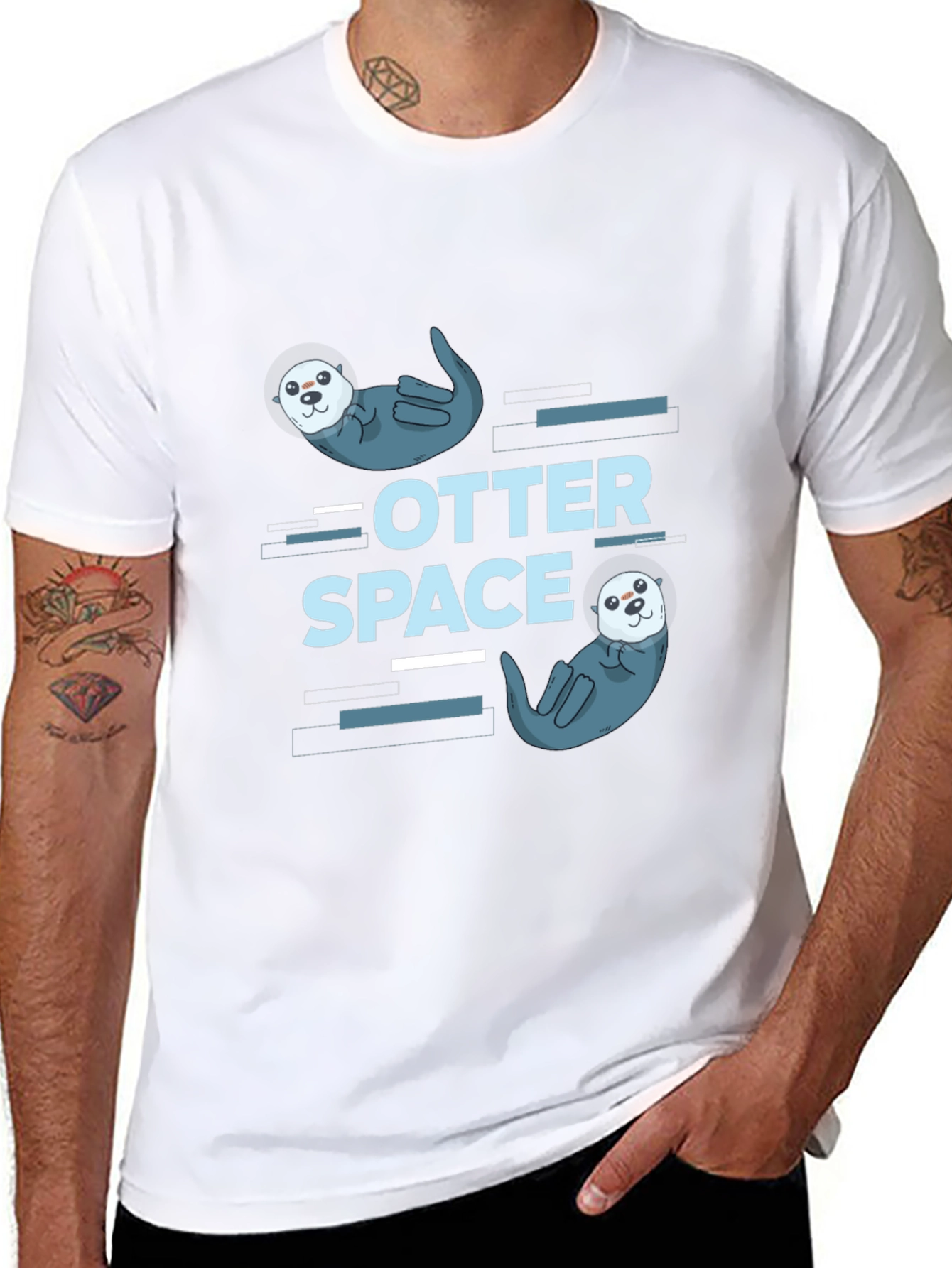 Otter Space Graphic T-Shirt - Cute Sea Otter Design