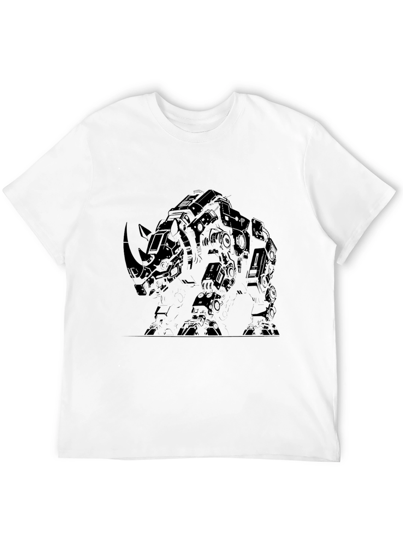 Black Rhino Mech T-Shirt - Cool Graphic Tee