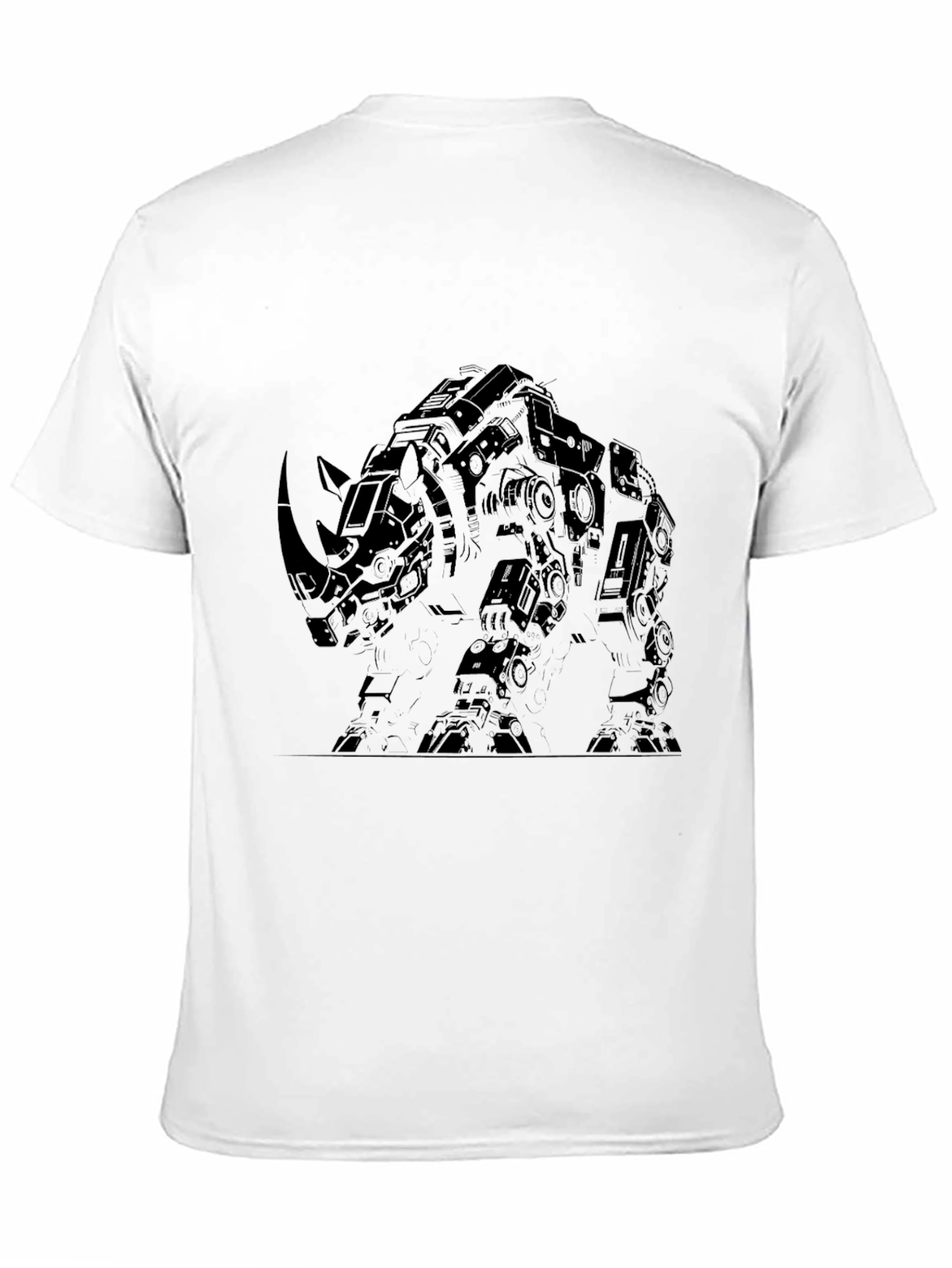 Black Rhino Mech T-Shirt - Cool Graphic Tee