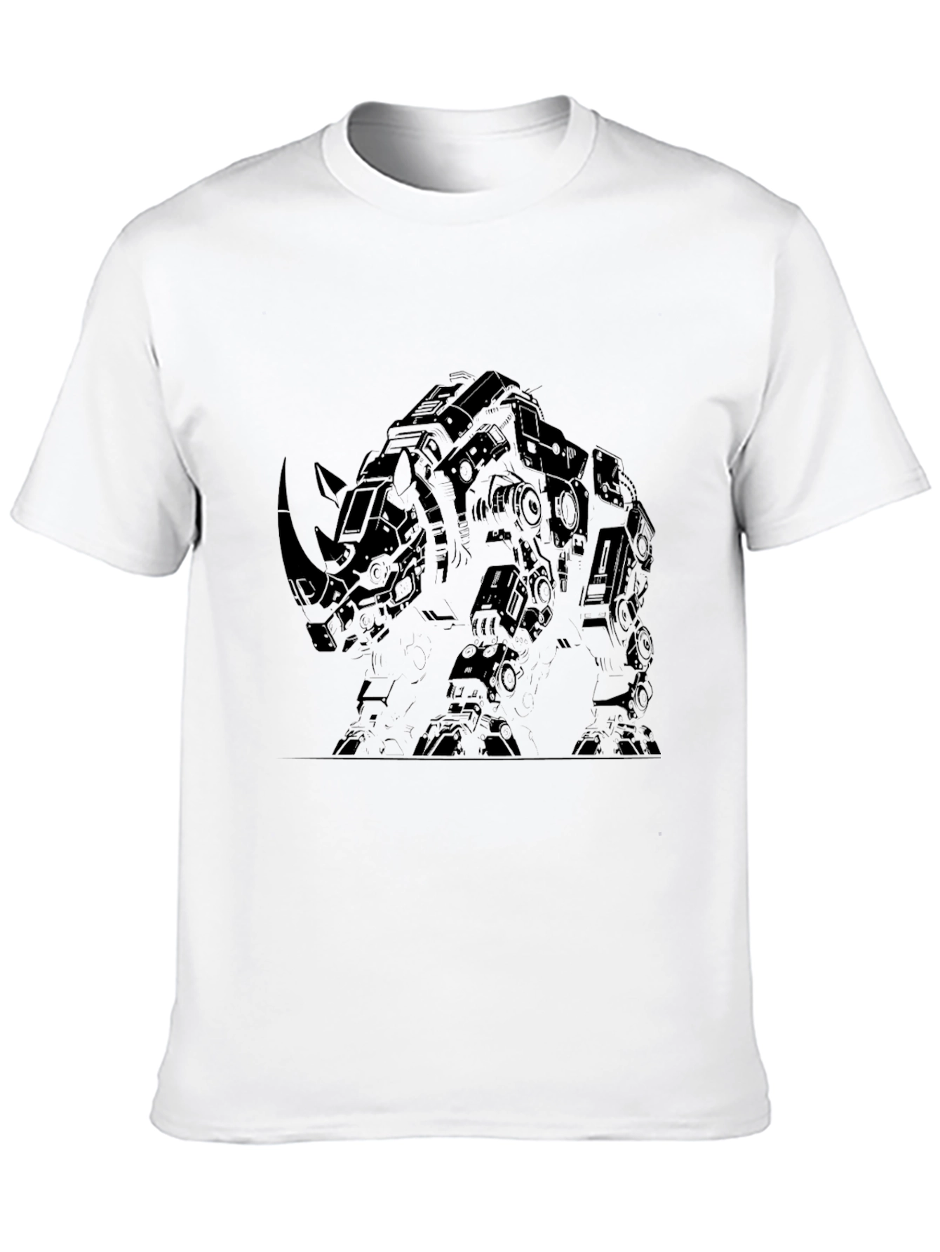 Black Rhino Mech T-Shirt - Cool Graphic Tee