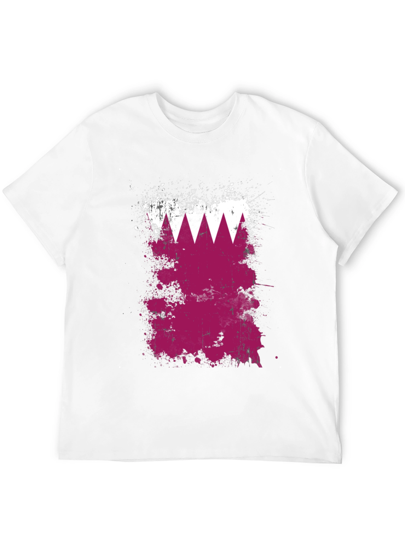 Qatar Flag Splatter T-Shirt - Black