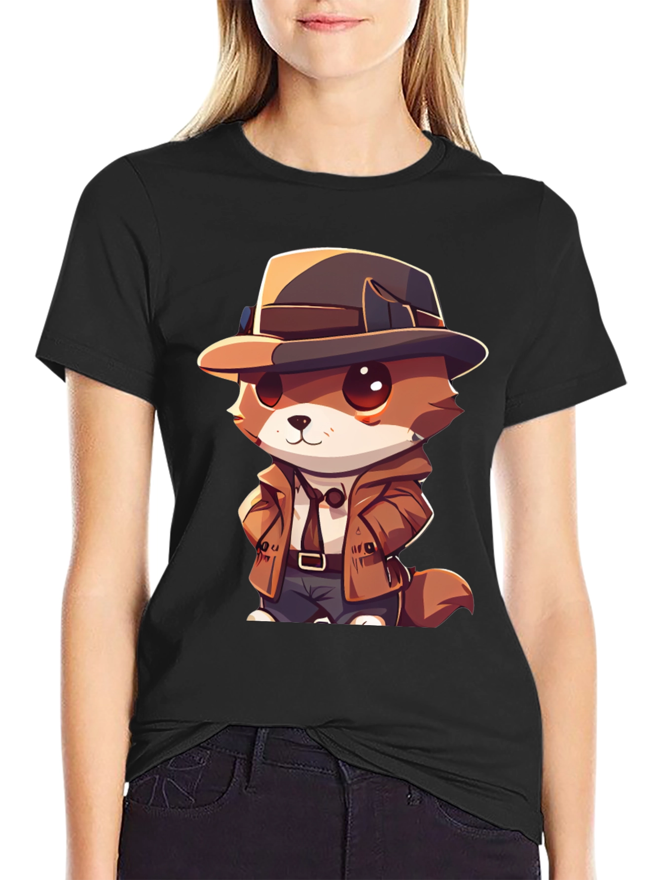 Detective Dog T-Shirt - Cartoon Style