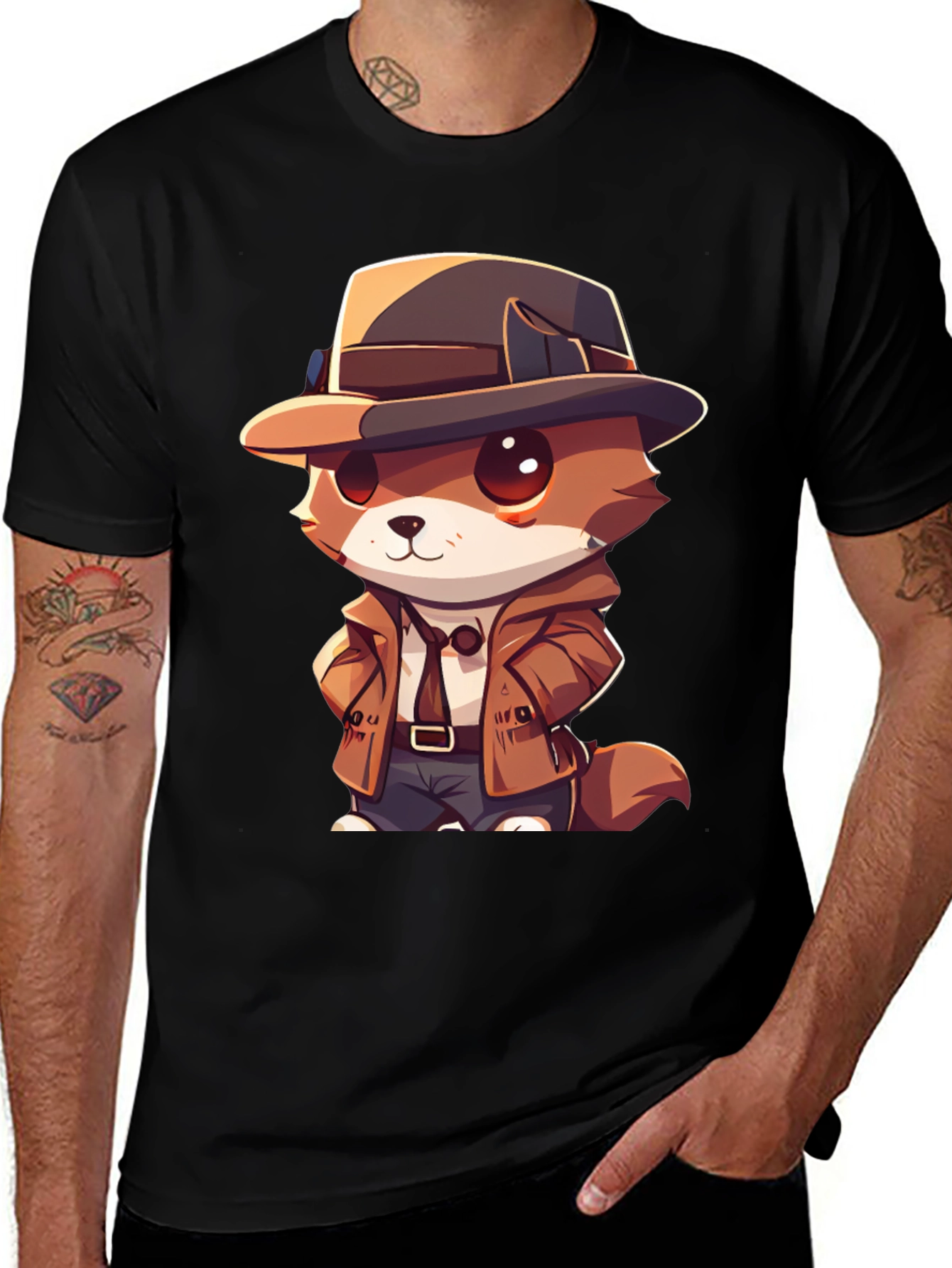 Detective Dog T-Shirt - Cartoon Style