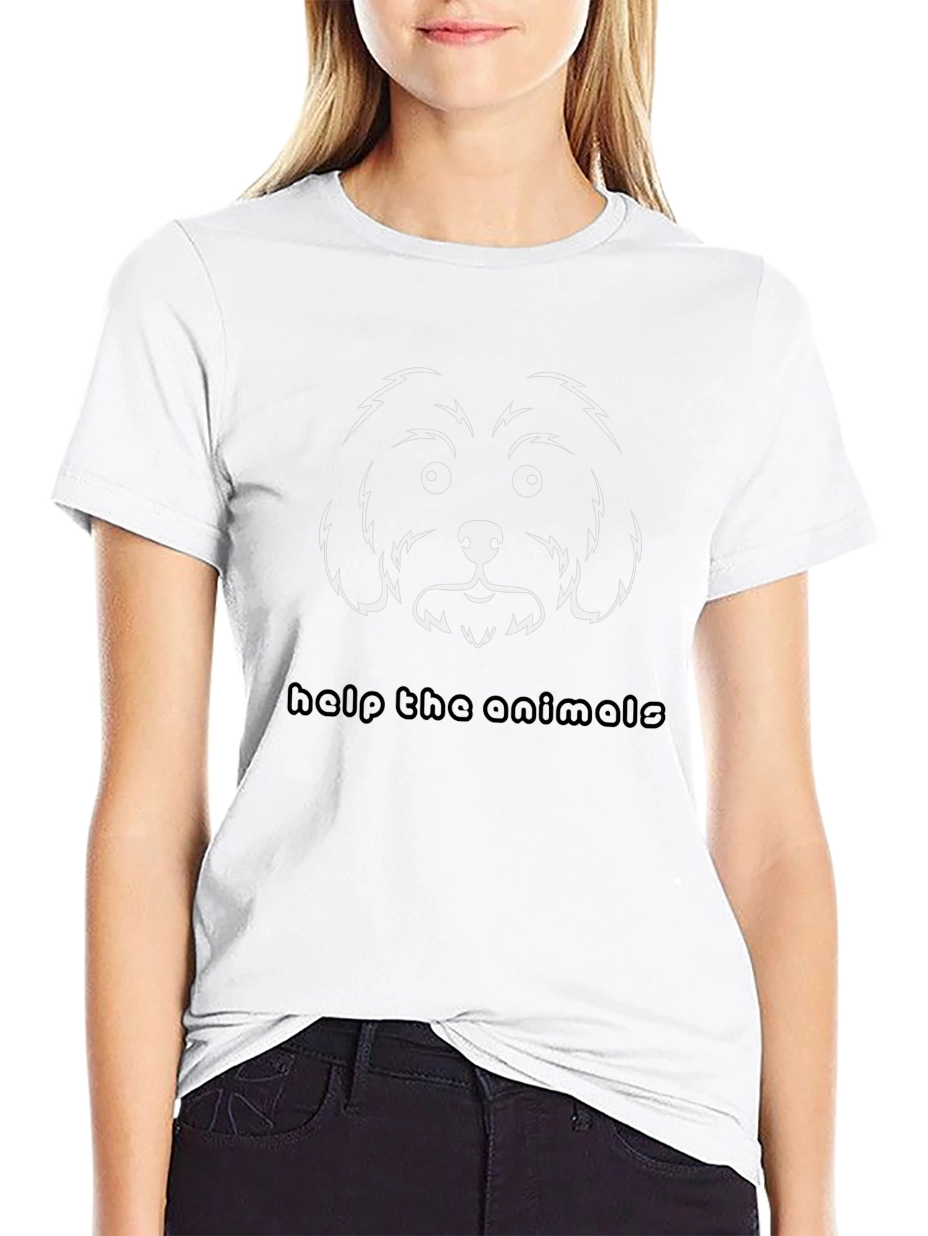 Dog Face Graphic Tee - Help The Animals