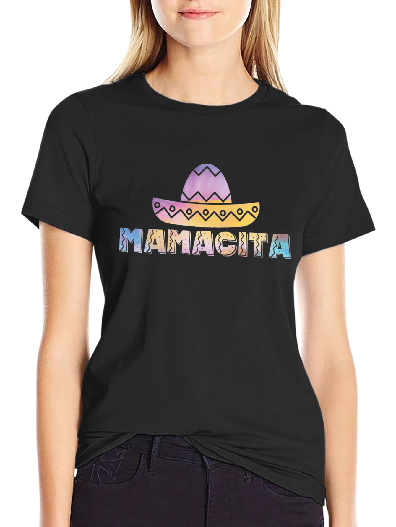 Mamacita Sombrero Graphic Tee - Black
