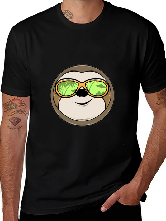 Relaxed Sloth Graphic Tee - Tropical Vibes