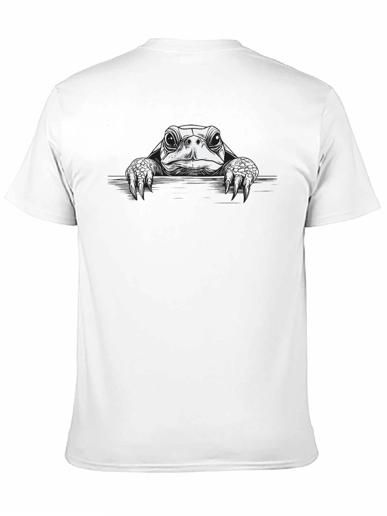 Black T-Shirt with Turtle Graphic Print
