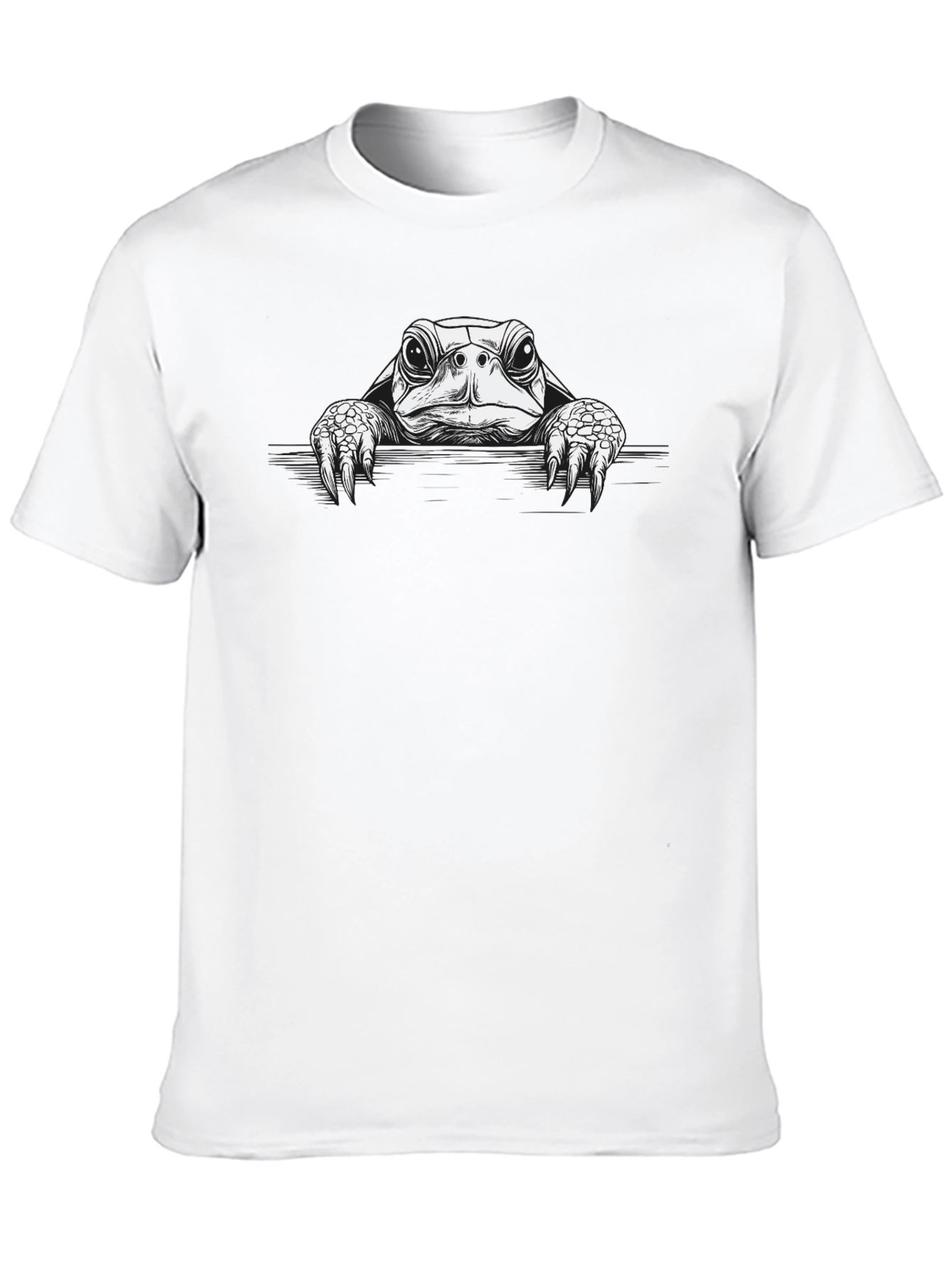 Black T-Shirt with Turtle Graphic Print