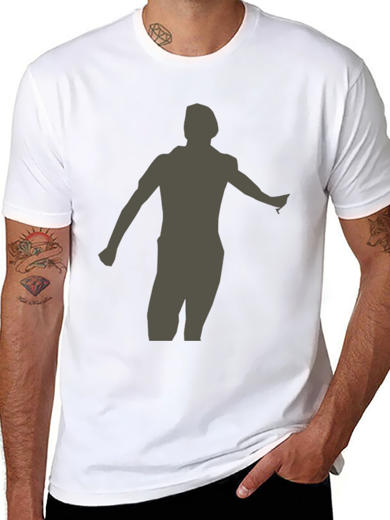 Silhouette Graphic T-Shirt - Casual Black Tee