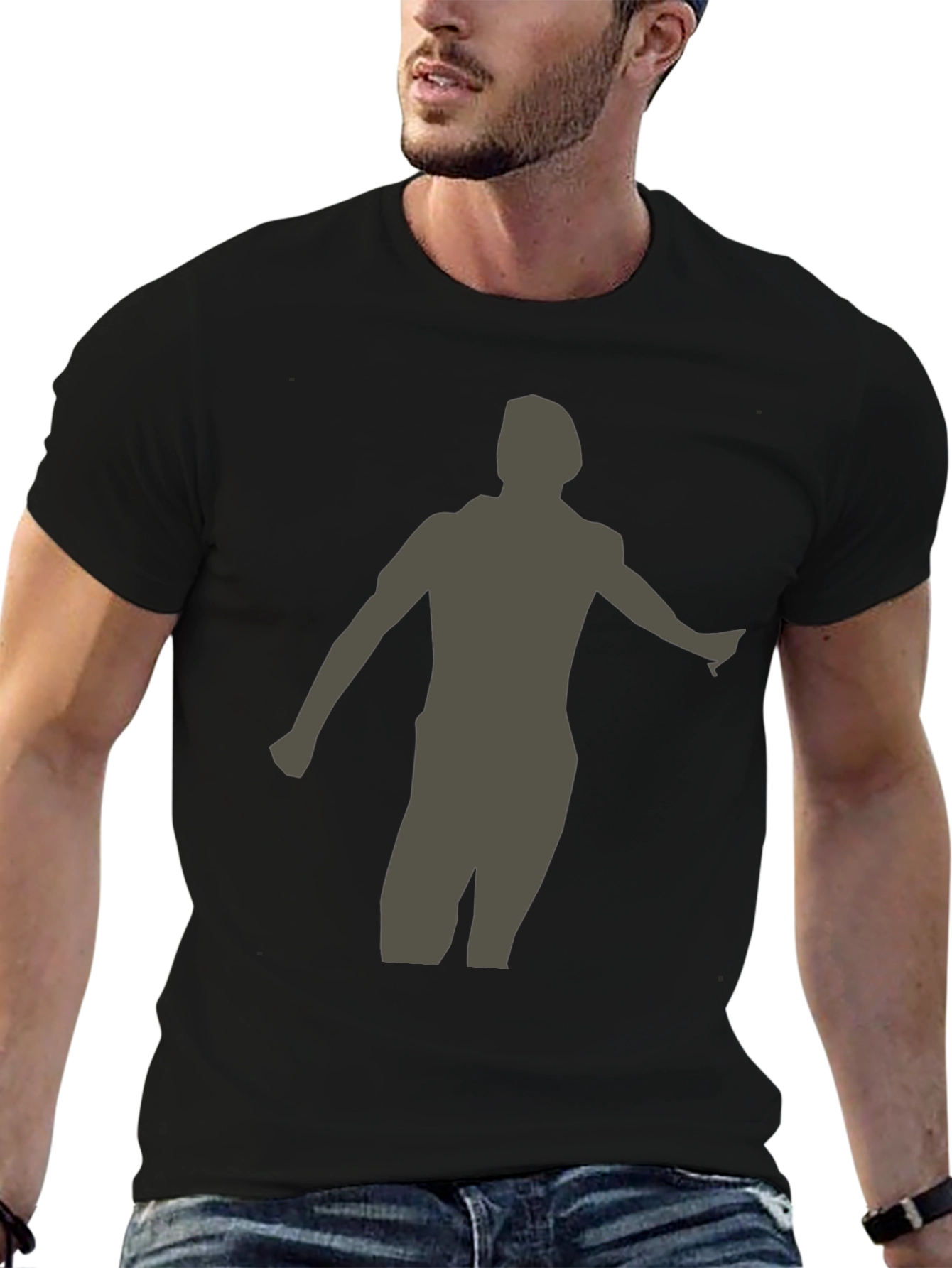 Silhouette Graphic T-Shirt - Casual Black Tee