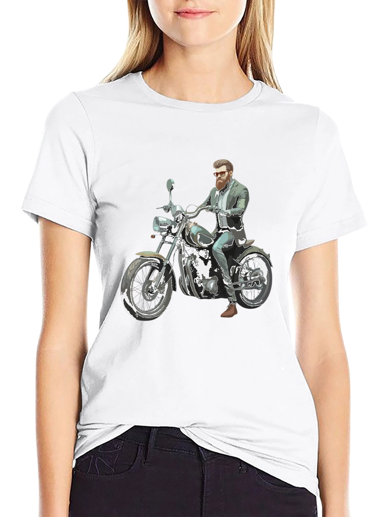 Cool Rider Graphic Tee - Motorcycle Art