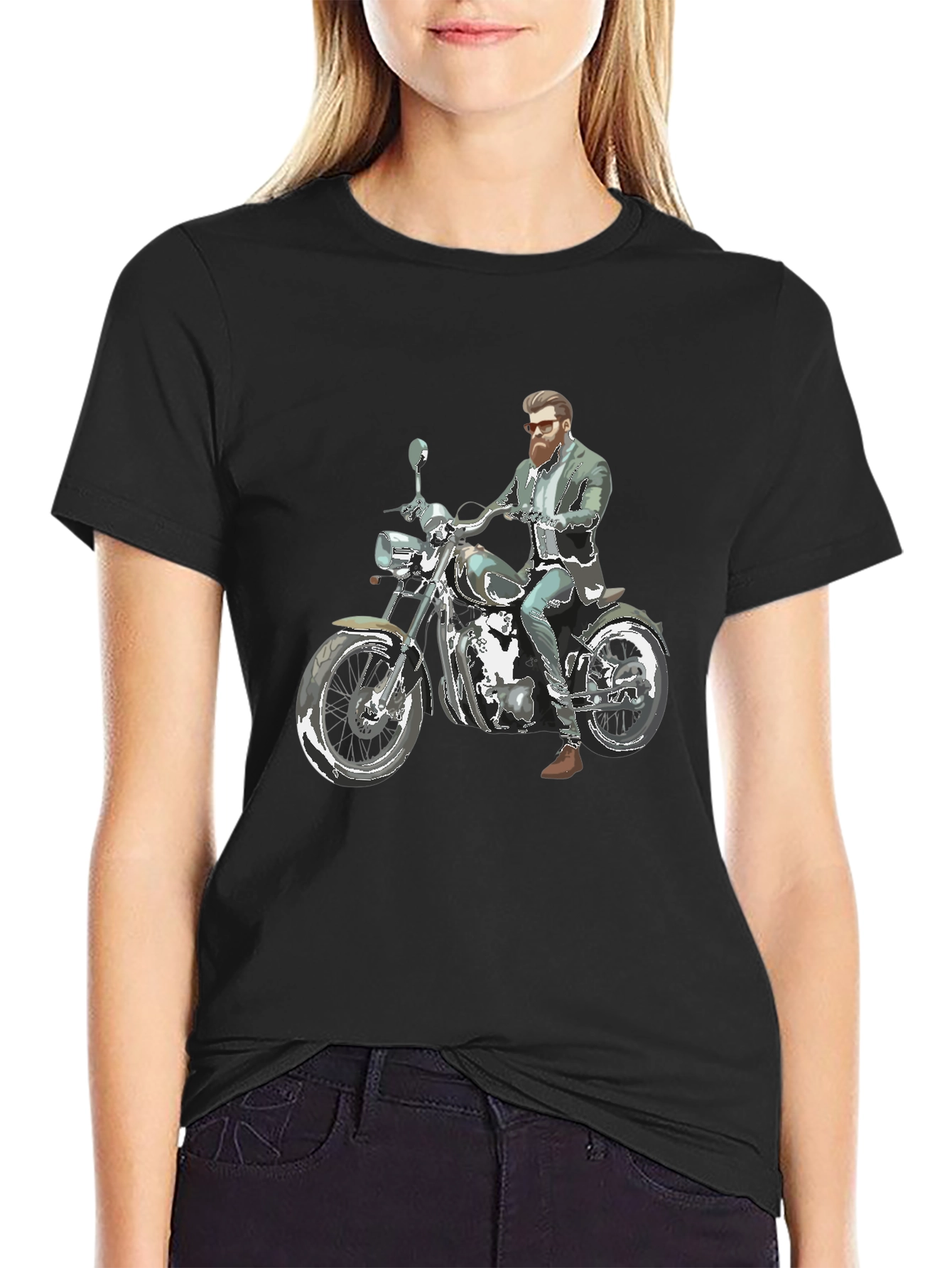 Cool Rider Graphic Tee - Motorcycle Art