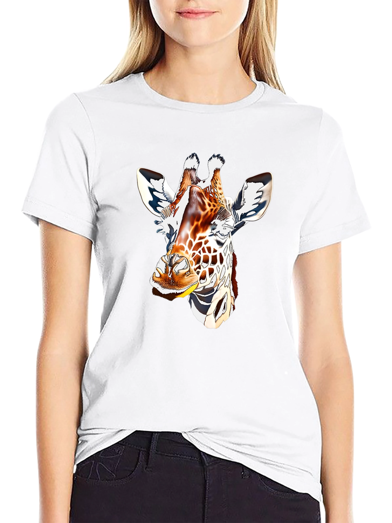 Giraffe Graphic Tee - Mens Black T-Shirt