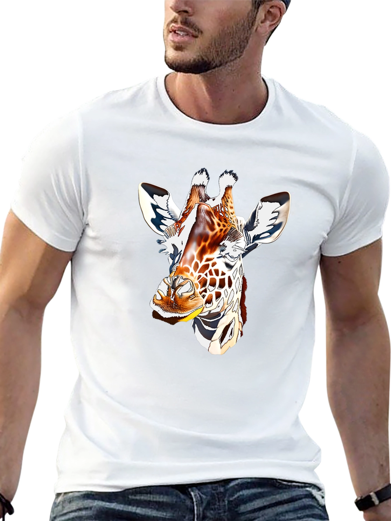 Giraffe Graphic Tee - Mens Black T-Shirt
