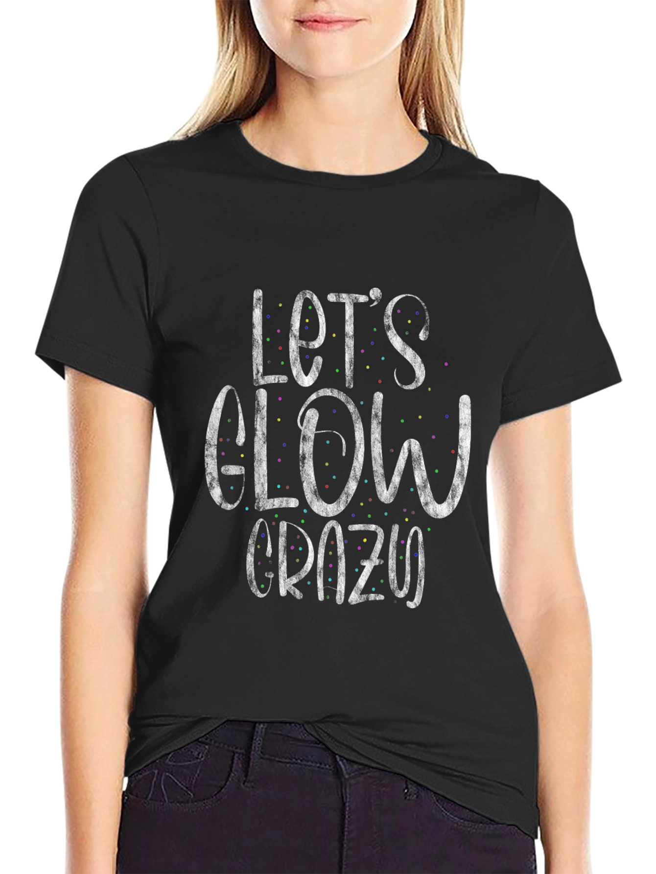 Lets Glow Crazy Black Tee