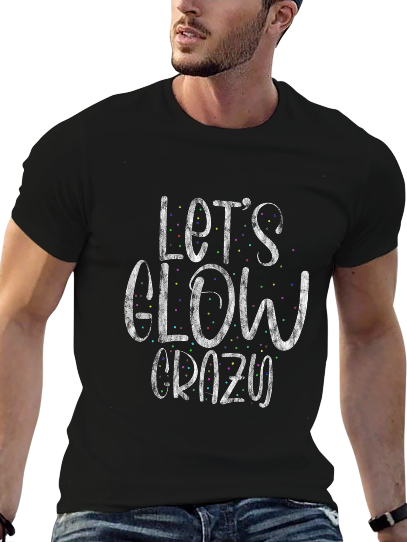 Lets Glow Crazy Black Tee
