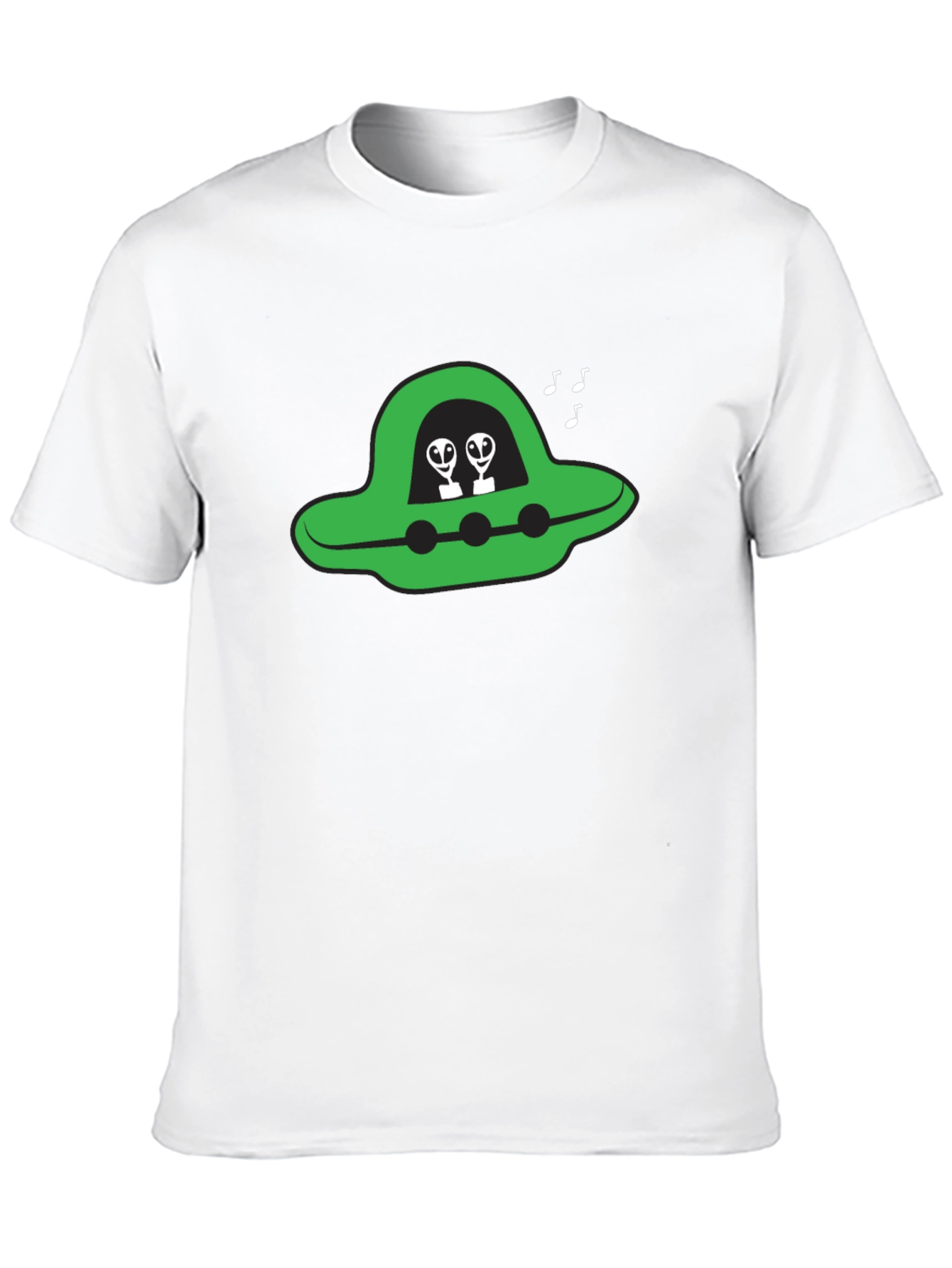 UFO Alien Graphic Tee - Black Cotton T-Shirt