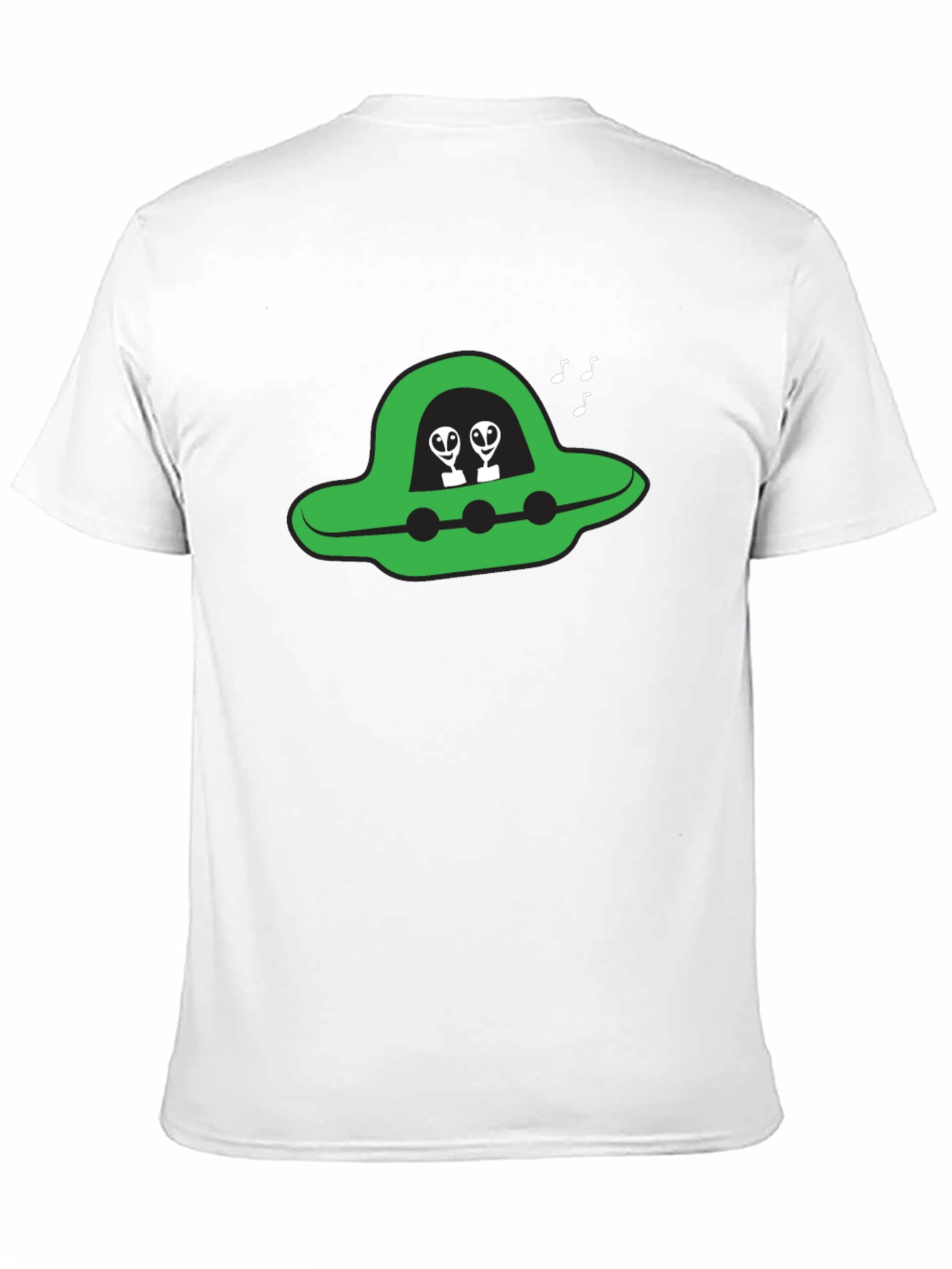 UFO Alien Graphic Tee - Black Cotton T-Shirt