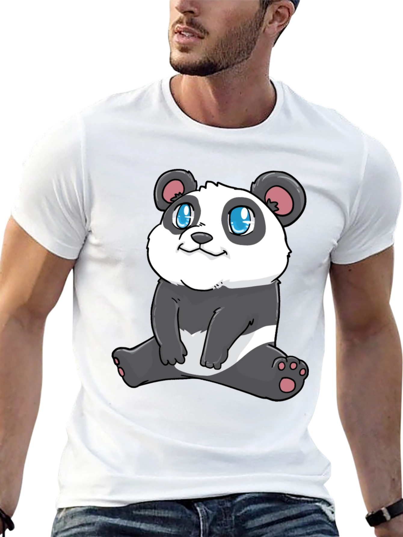 Cute Panda Graphic Tee - Stylish Black T-Shirt