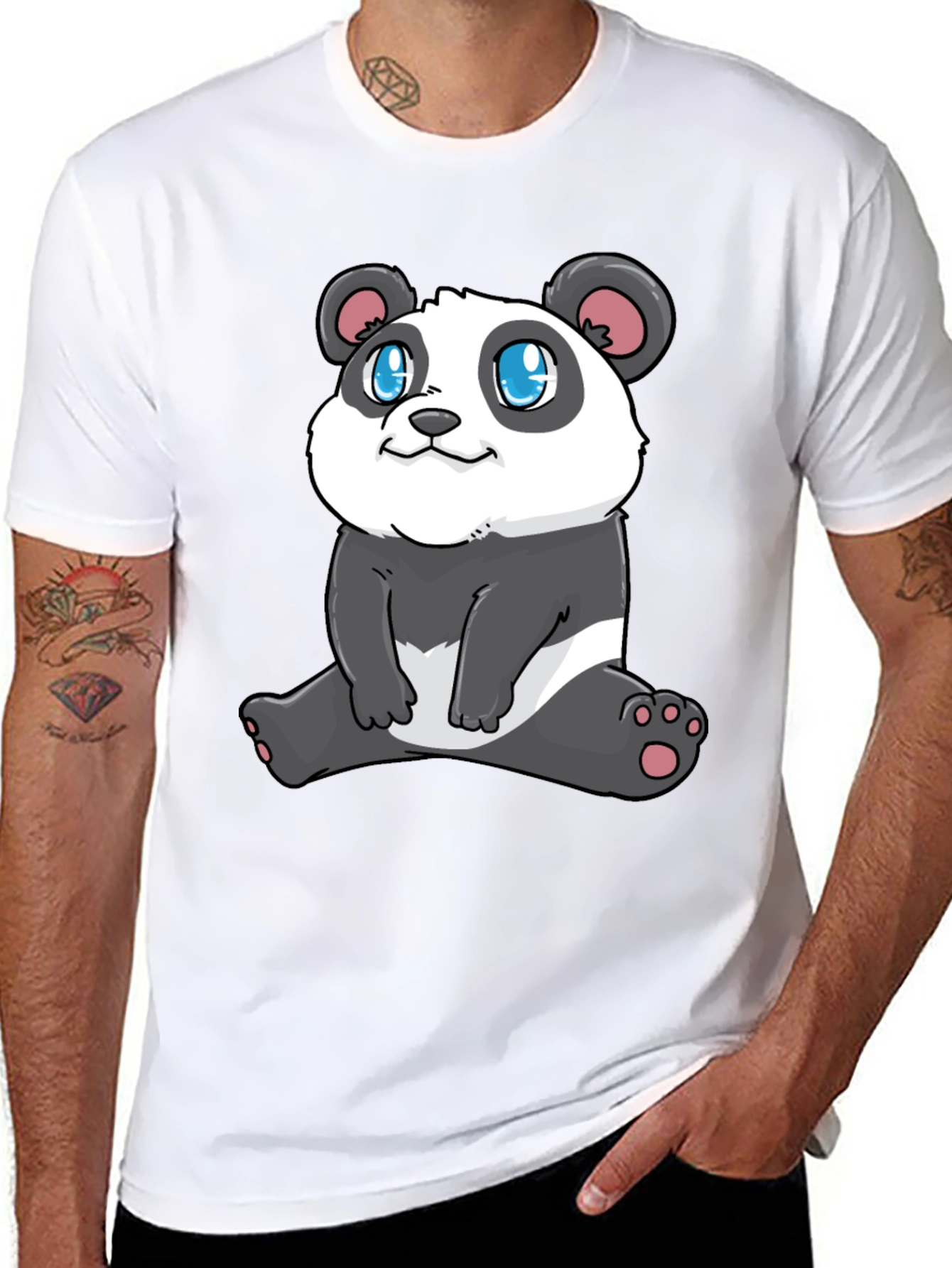 Cute Panda Graphic Tee - Stylish Black T-Shirt