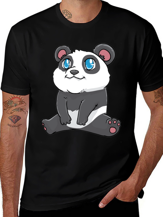 Cute Panda Graphic Tee - Stylish Black T-Shirt