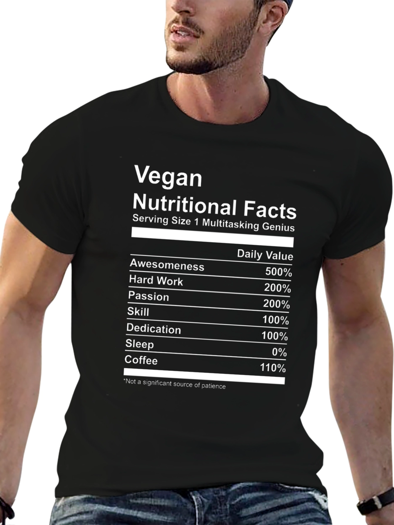 Vegan Multitasking Genius Nutritional Facts T-Shirt